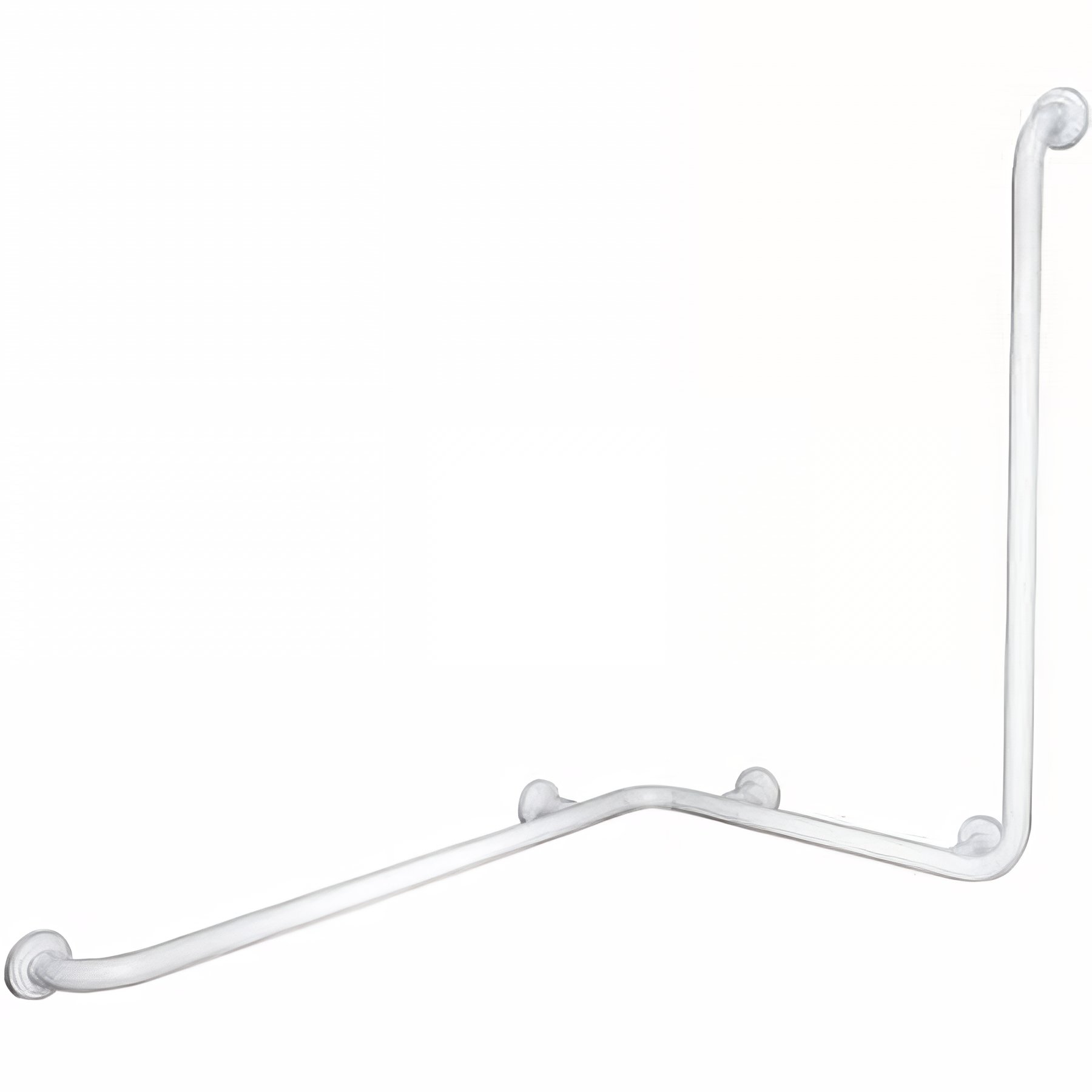 Barre d´appui et relèvement 90° en angle à droite 90° PMR normes handicapé SANINDUSA NewWCCare blanche