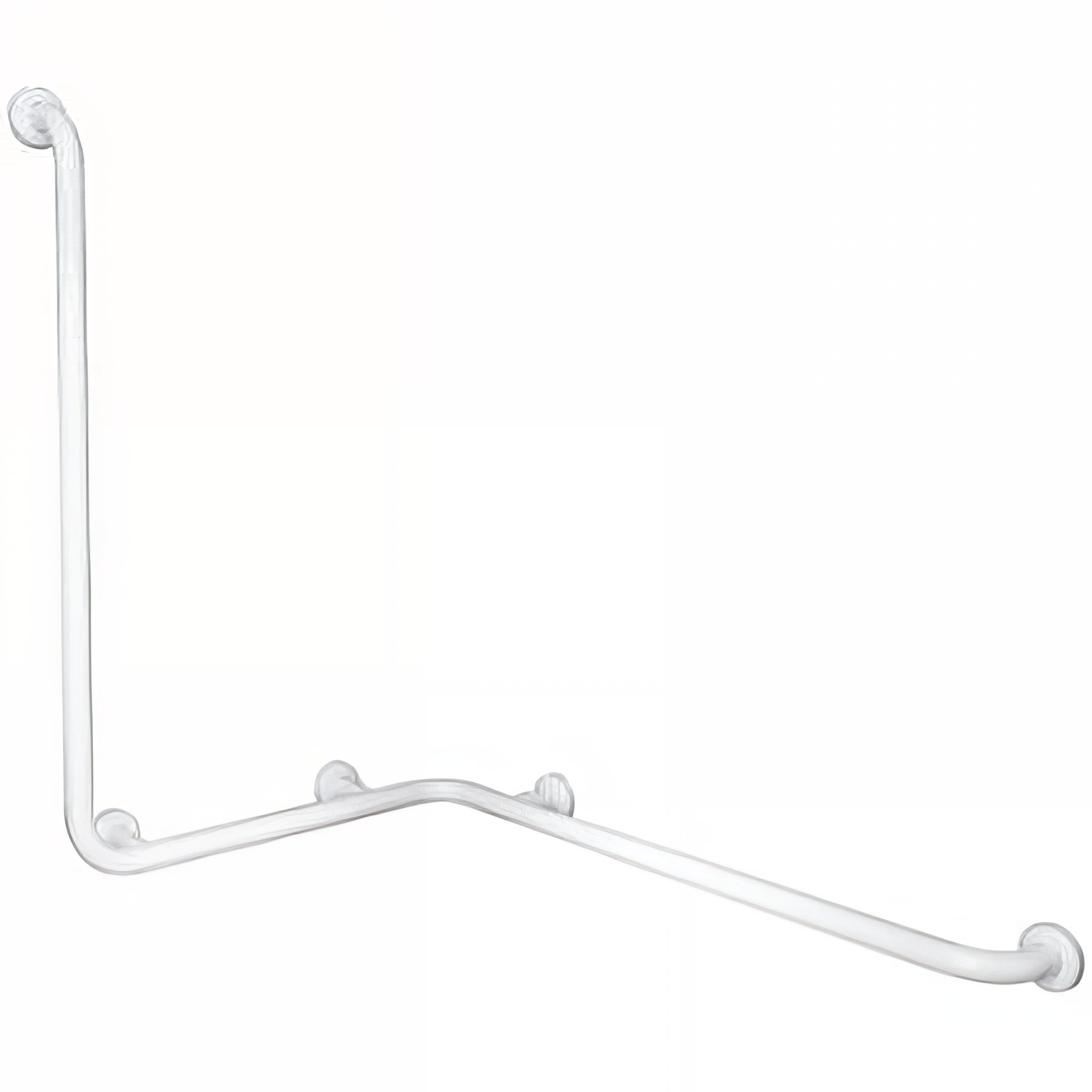 Barre d´appui et relèvement 90° en angle à gauche 90° PMR normes handicapé SANINDUSA NewWCCare blanche