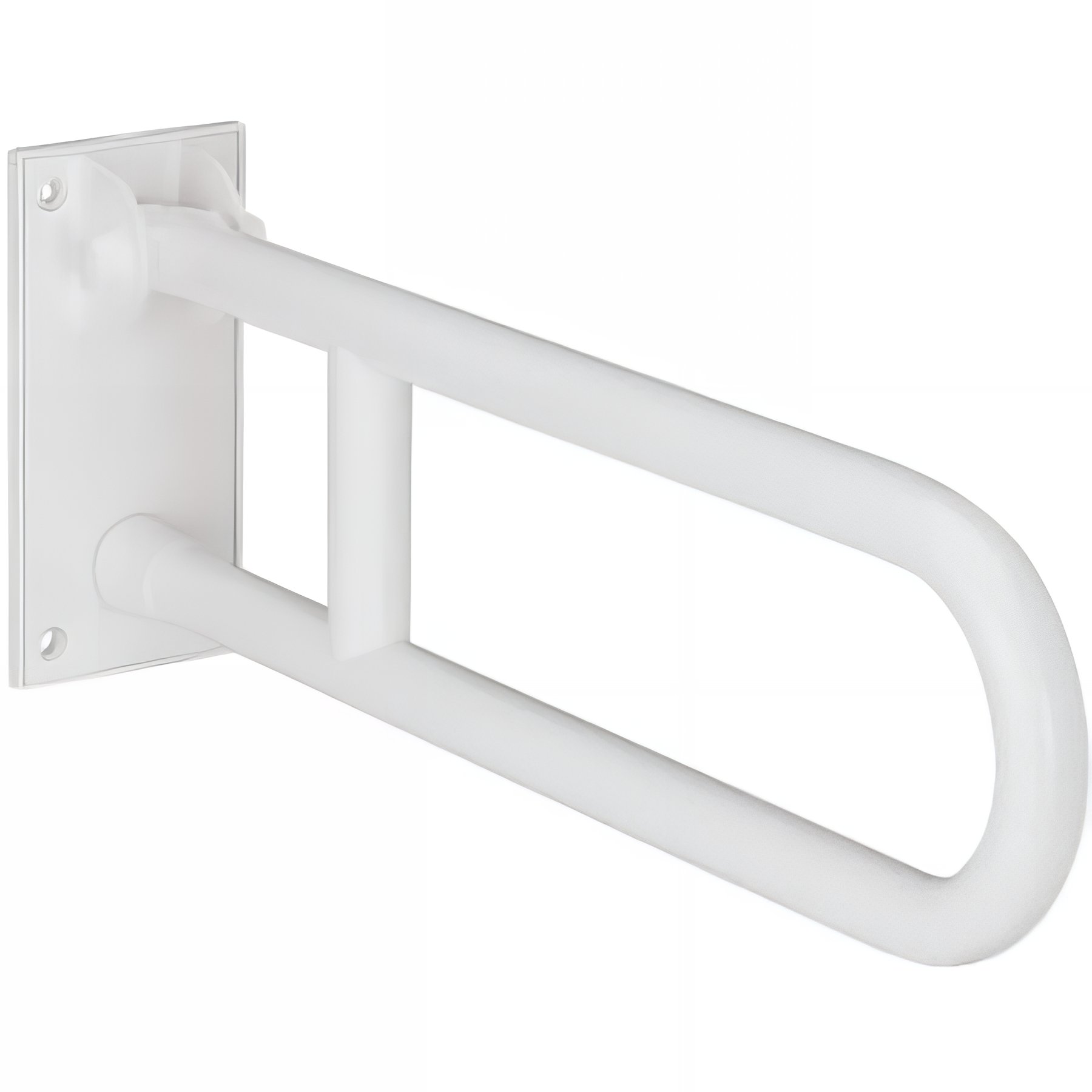 Barre d´appui et relèvement WC murale en U rabattable PMR normes handicapé SANINDUSA NewWCCare 60 blanche