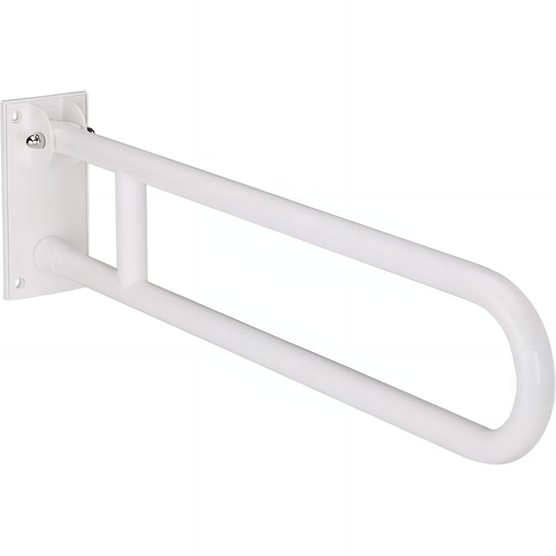 Barre d´appui et relèvement WC murale en U rabattable PMR normes handicapé SANINDUSA NewWCCare 83 blanche