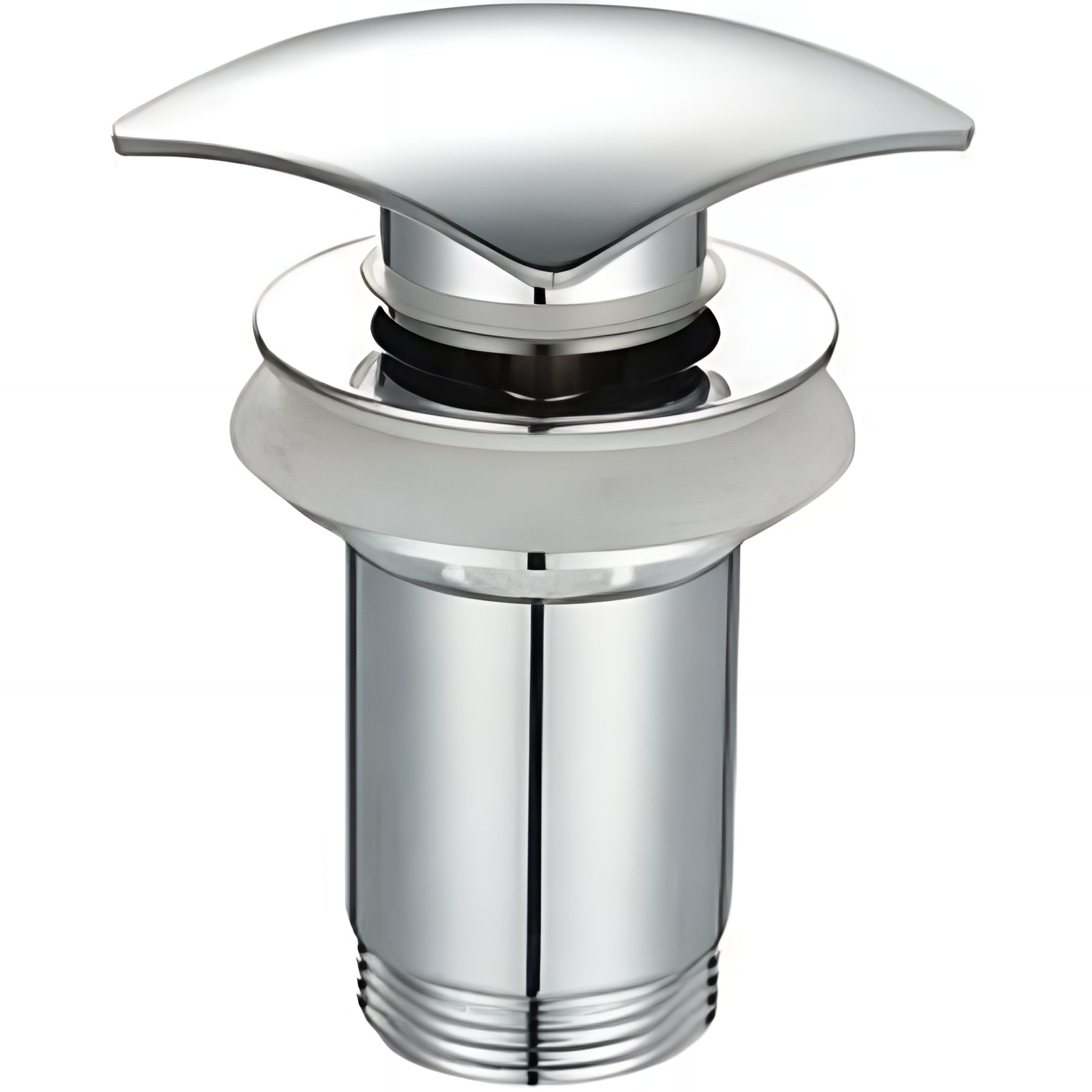 Vidage clic-clac universel SANINDUSA pour lavabo chrome bouchon design carré