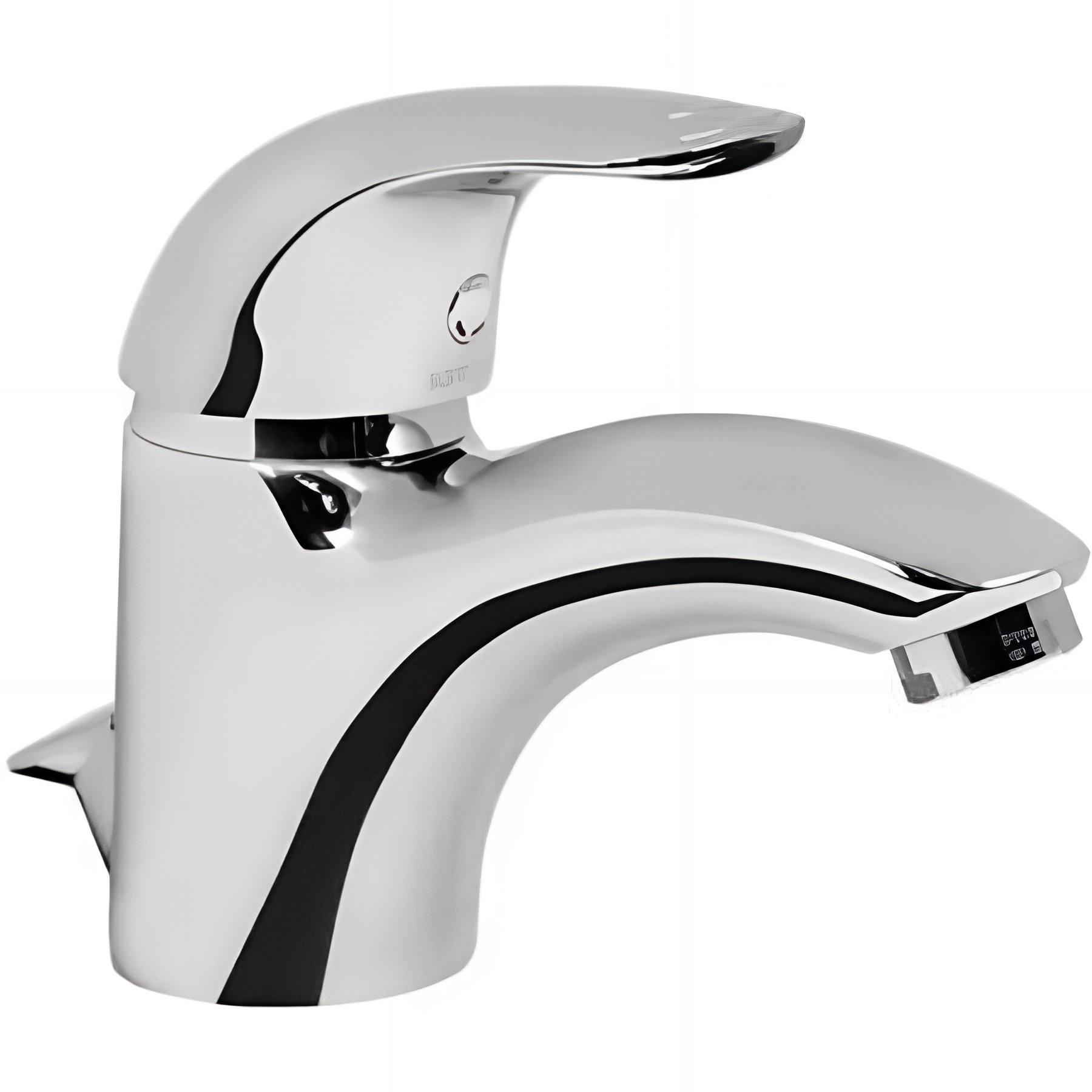 Mitigeur lavabo bec courbé SANINDUSA Alfa chrome livré avec fixation 2 flexibles 1 vidage à tirette