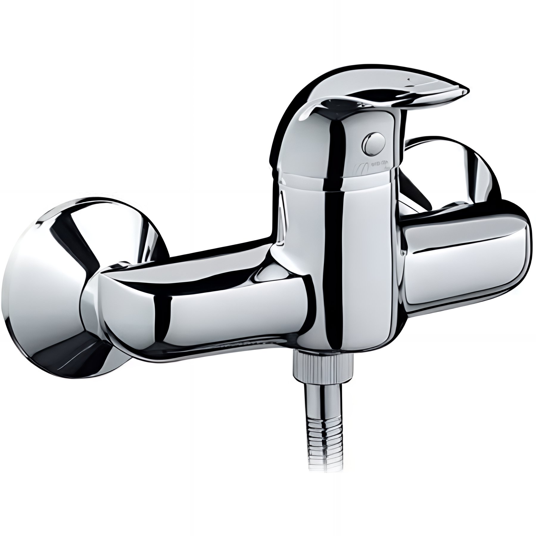 Pack Mitigeur douche mural SANINDUSA Alfa chromé livré avec flexible douchette et support mural