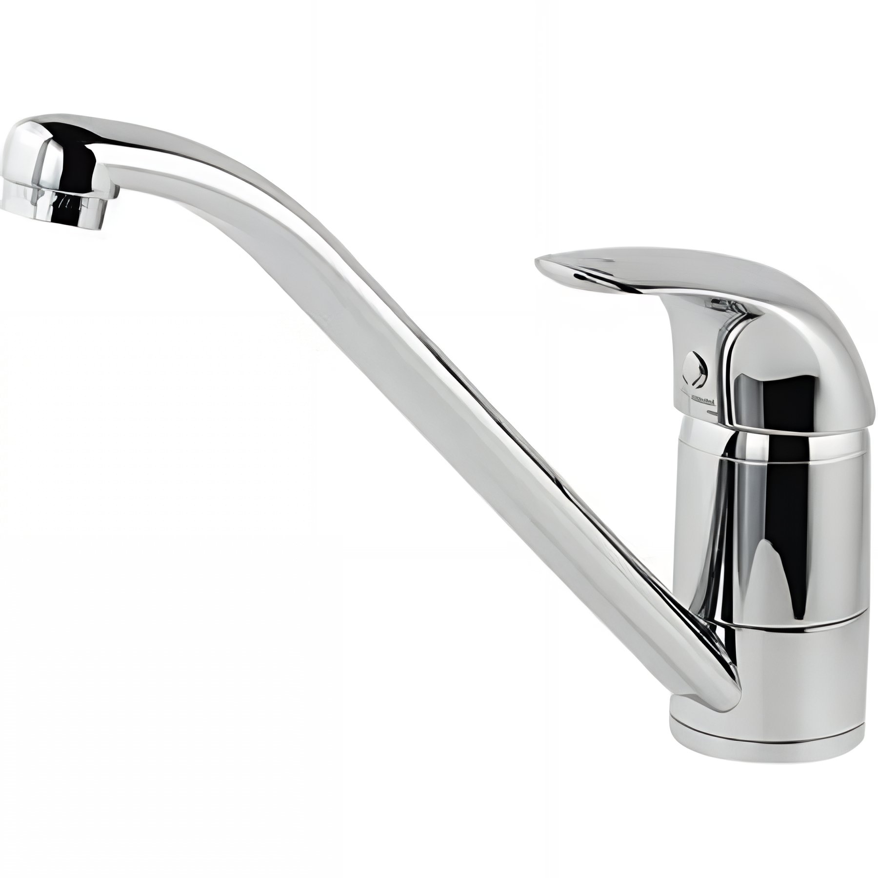 Mitigeur pour évier de cuisine bec pivotant SANINDUSA Alfa chromé livré avec renfort de fixation et 2 flexibles