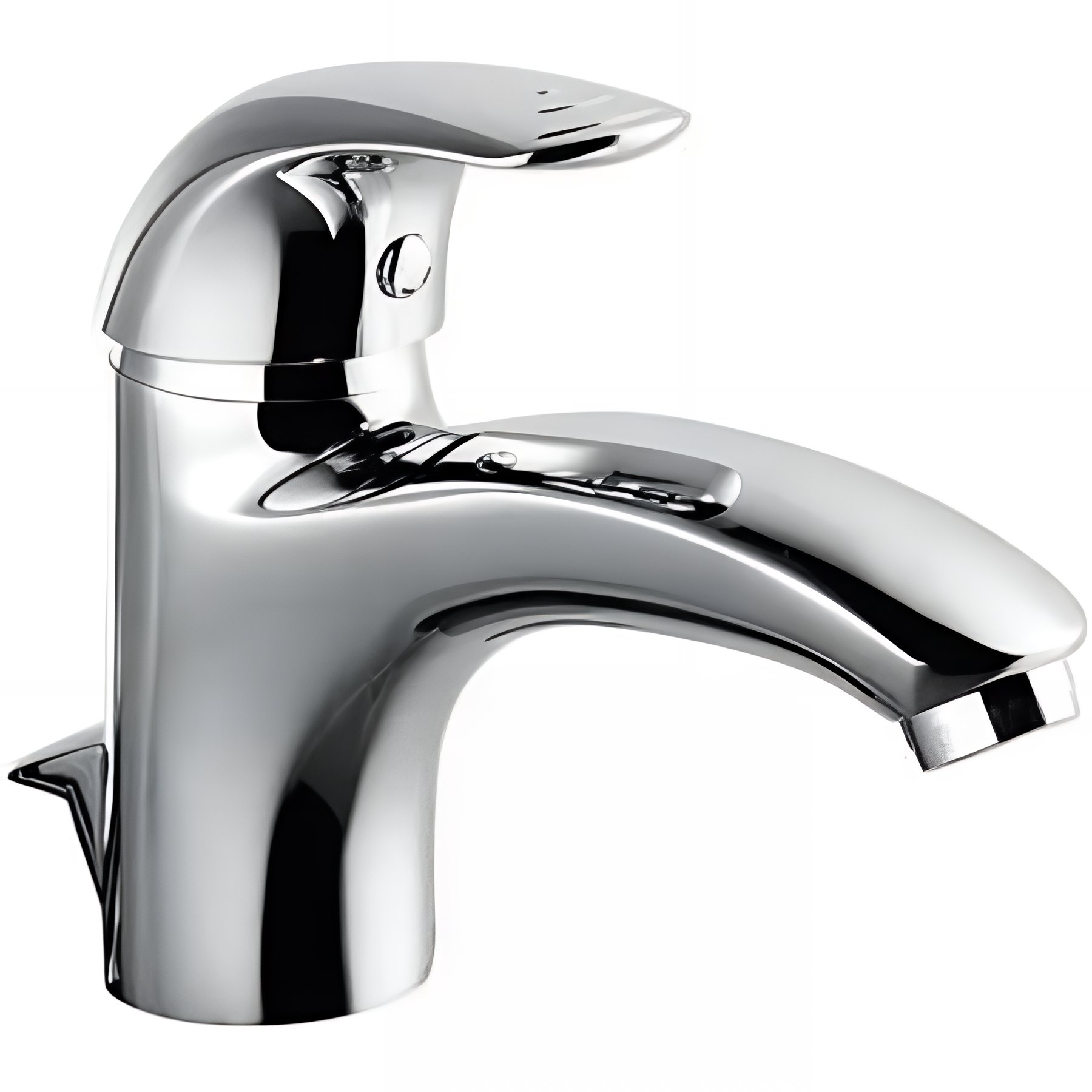 Mitigeur lavabo bec cintré SANINDUSA Alfa chrome livré avec fixation vidage et 2 flexibles