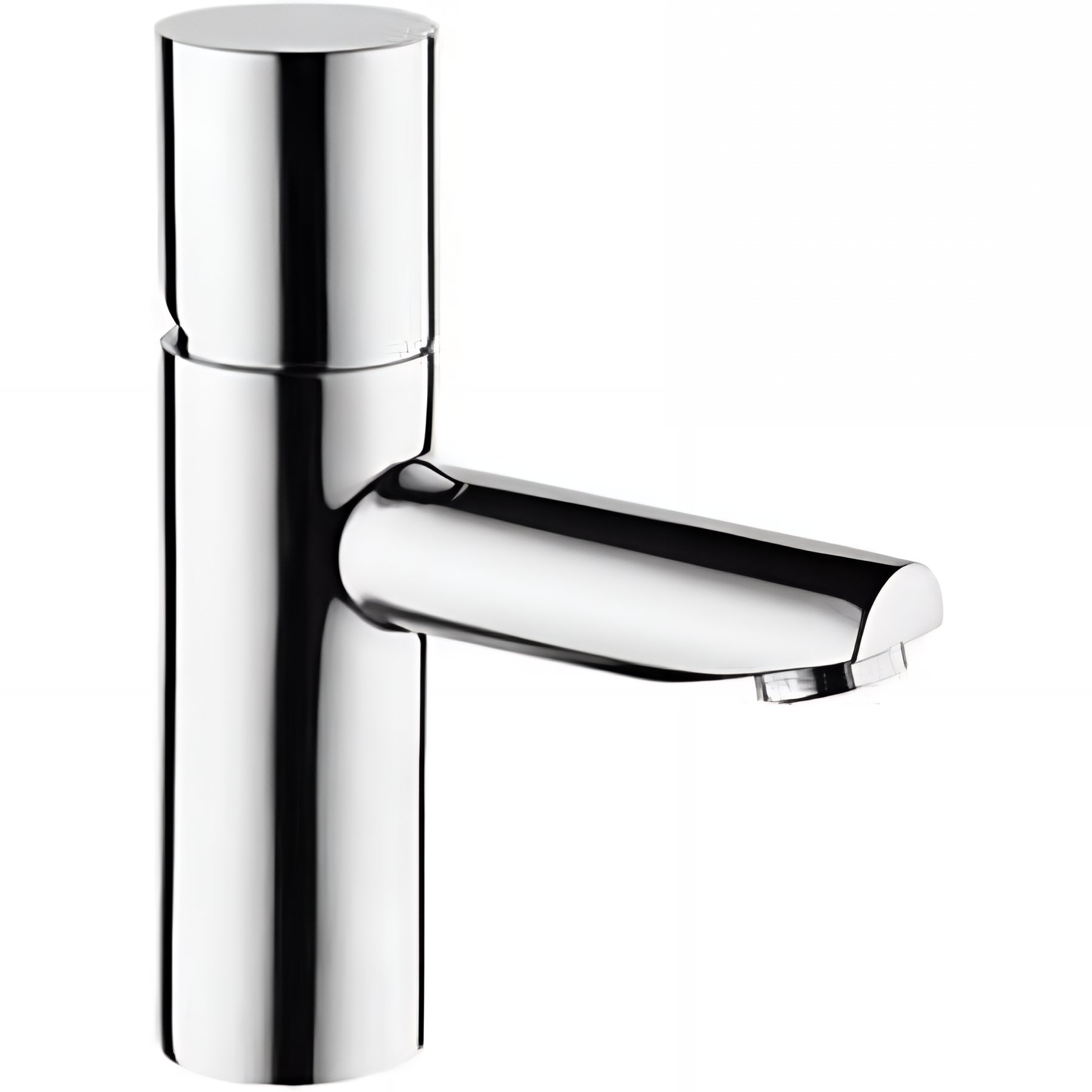 Mitigeur lavabo à commande cylindrique SANINDUSA Single Plus chrome livré avec fixation et 2 flexibles