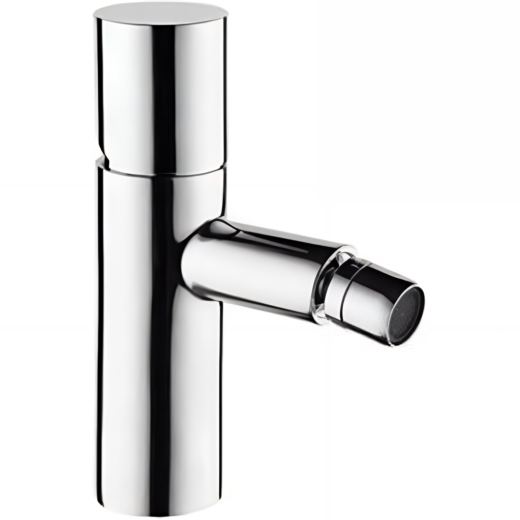 Mitigeur bidet à commande cylindrique jet orientable SANINDUSA Single Plus chrome livré avec fixation et 2 flexibles
