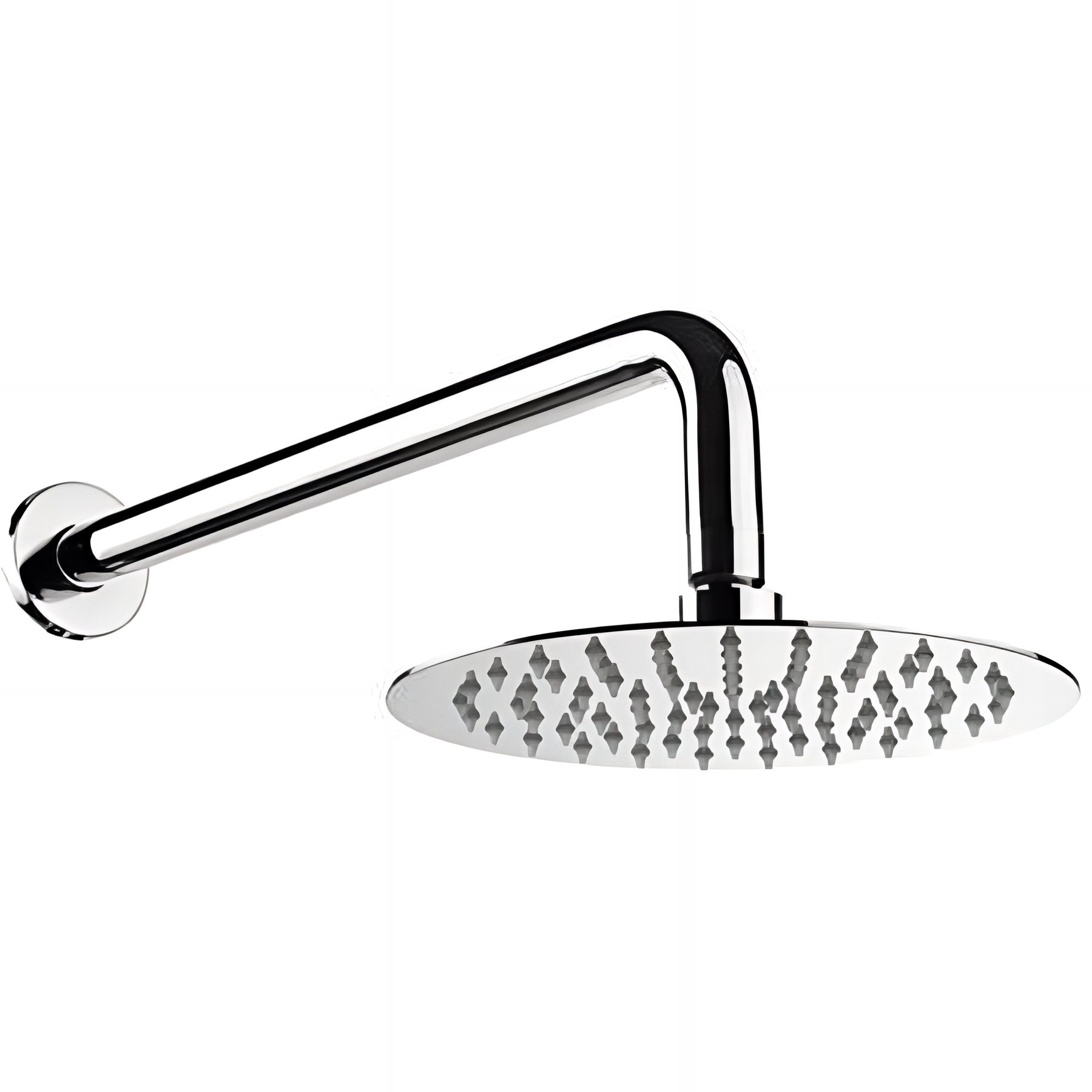 Ensemble bras de douche et pomme haute ronde extra-plate SANINDUSA Duo 200 chromé