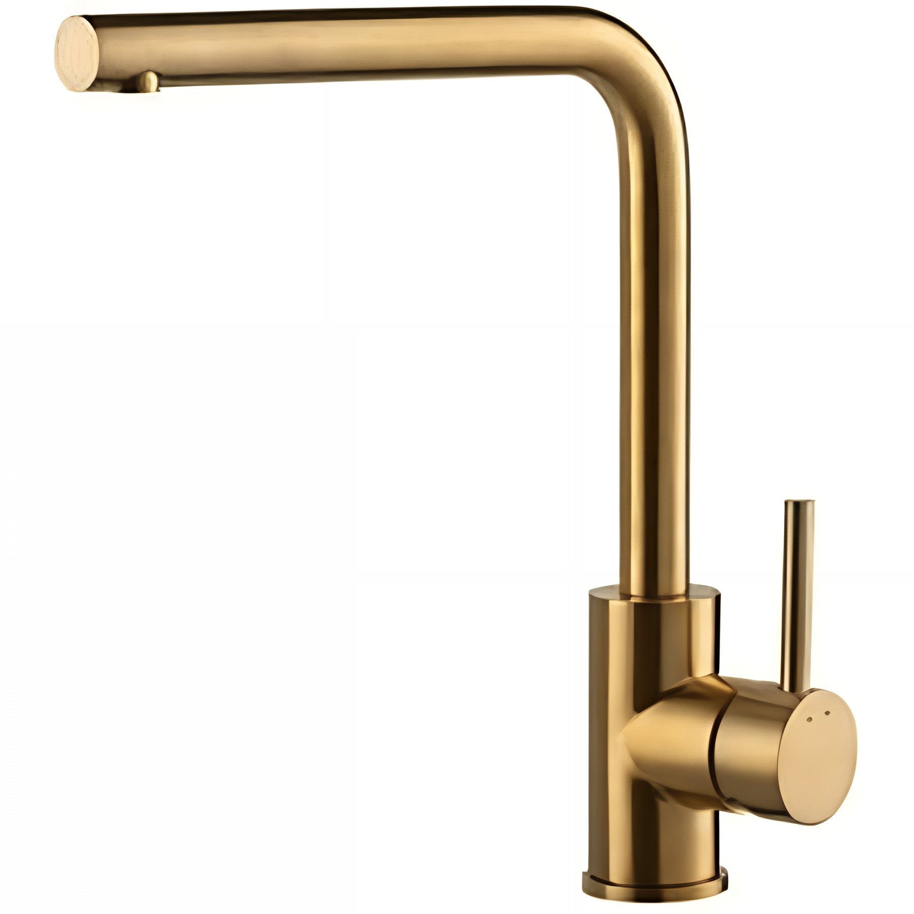 Mitigeur pour évier de cuisine bec haut en L orientable SANINDUSA Kopa Square or brossé