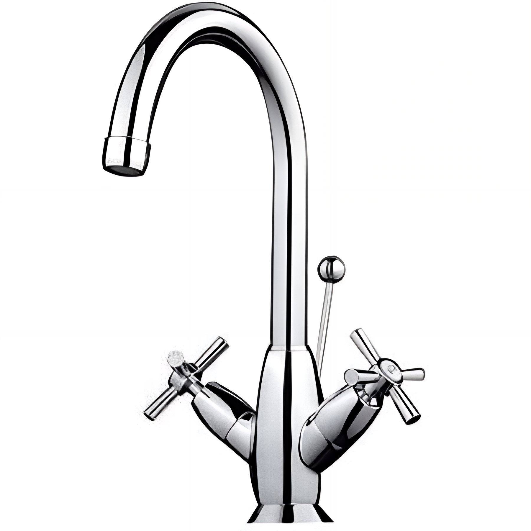 Mitigeur pour évier de cuisine bec haut orientable SANINDUSA Kopa Arc or brossé