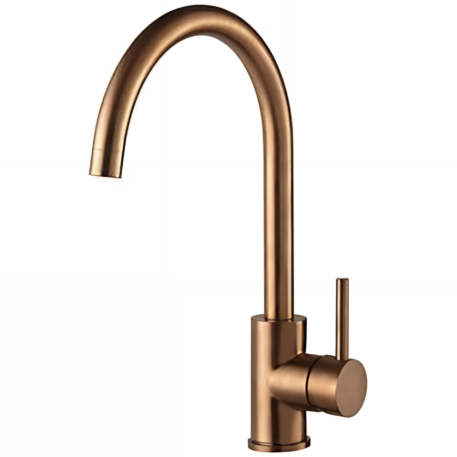 Mitigeur pour évier de cuisine bec haut orientable SANINDUSA Kopa Arc cuivre brossé