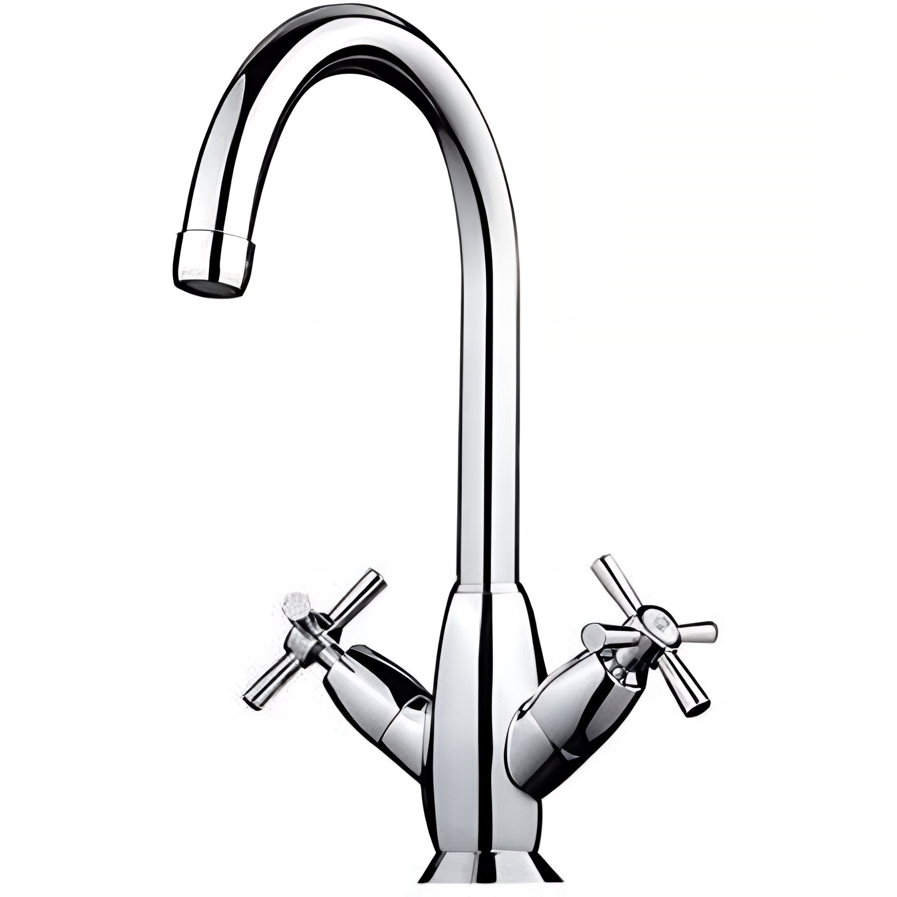 Mélangeur pour lavabo ou vasque têtes céramique à croisillons SANINDUSA Rimini chromé