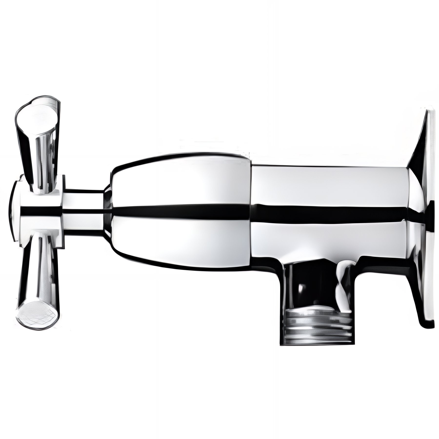 Robinet équerre mural à croisillons SANINDUSA Rimini entrée 1/2 sortie 1/2 chromé