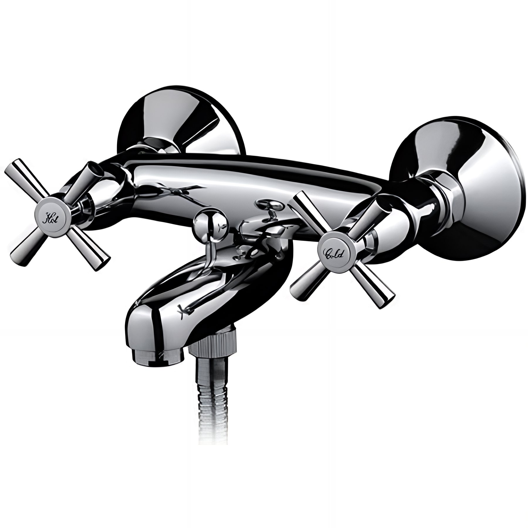 Pack mélangeur bain douche SANINDUSA Rimini chromé avec douchette, flexible et support orientable inclus