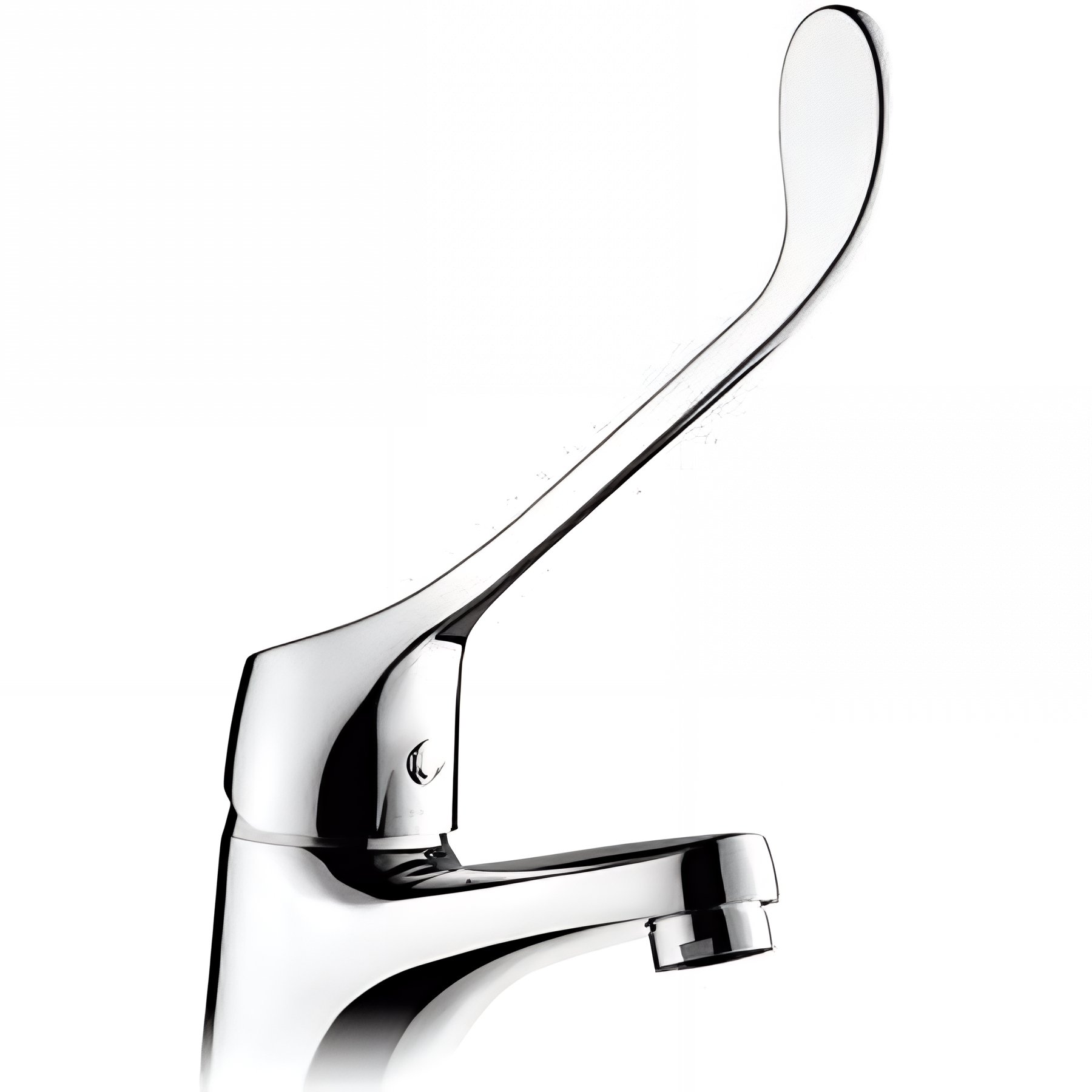 Mitigeur pour lavabo ou vasque commande à poignée longue PMR normes handicapé SANINDUSA Éco chromé