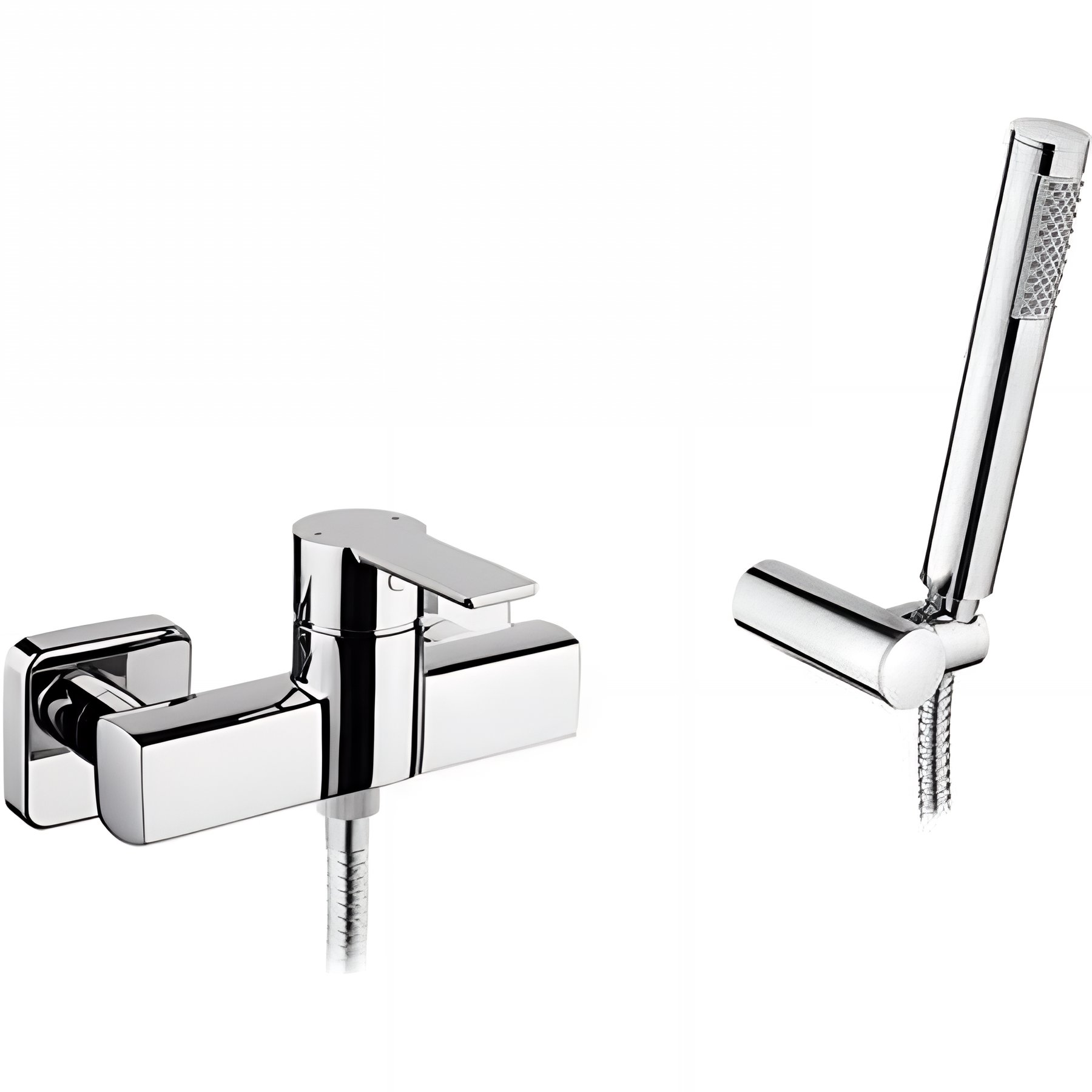 Pack mitigeur douche SANINDUSA Master 40 livré avec douchette flexible et support mural chromé