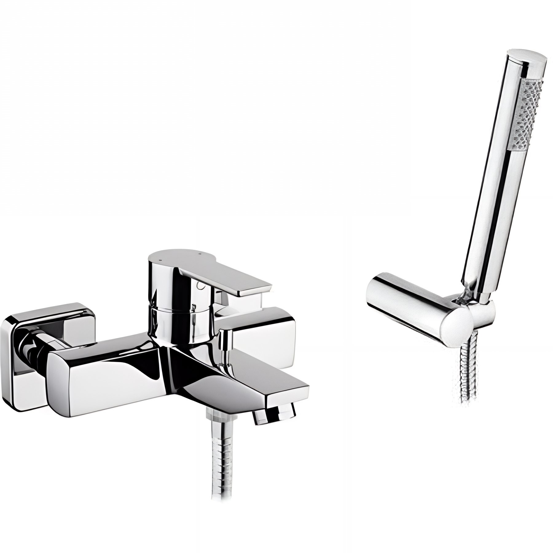 Pack mitigeur bain-douche SANINDUSA Master 40 livré avec douchette flexible et support mural chromé