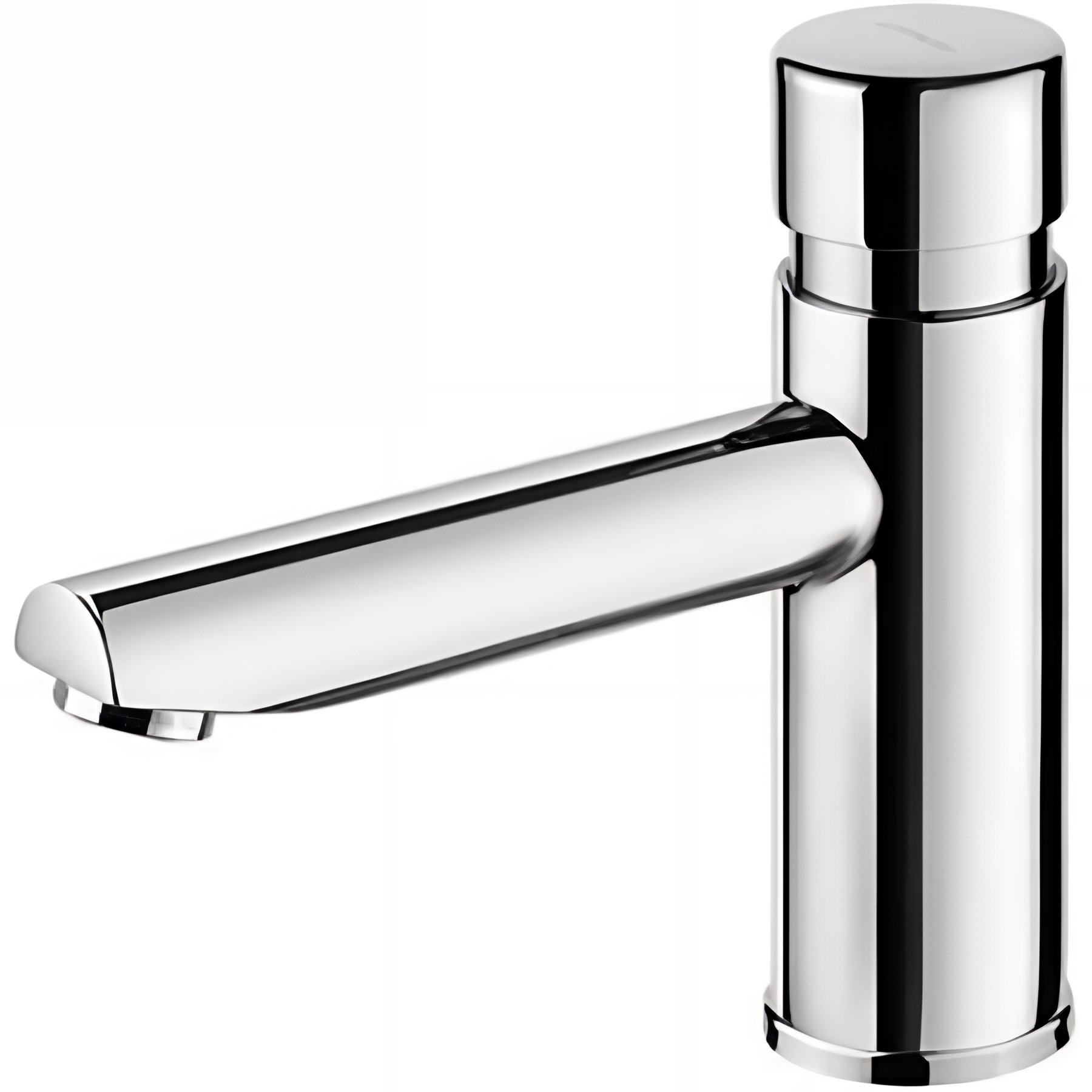 Mitigeur à poussoir temporisé bec long pour lavabo ou vasque pose sur plan SANINDUSA New Icone chromé