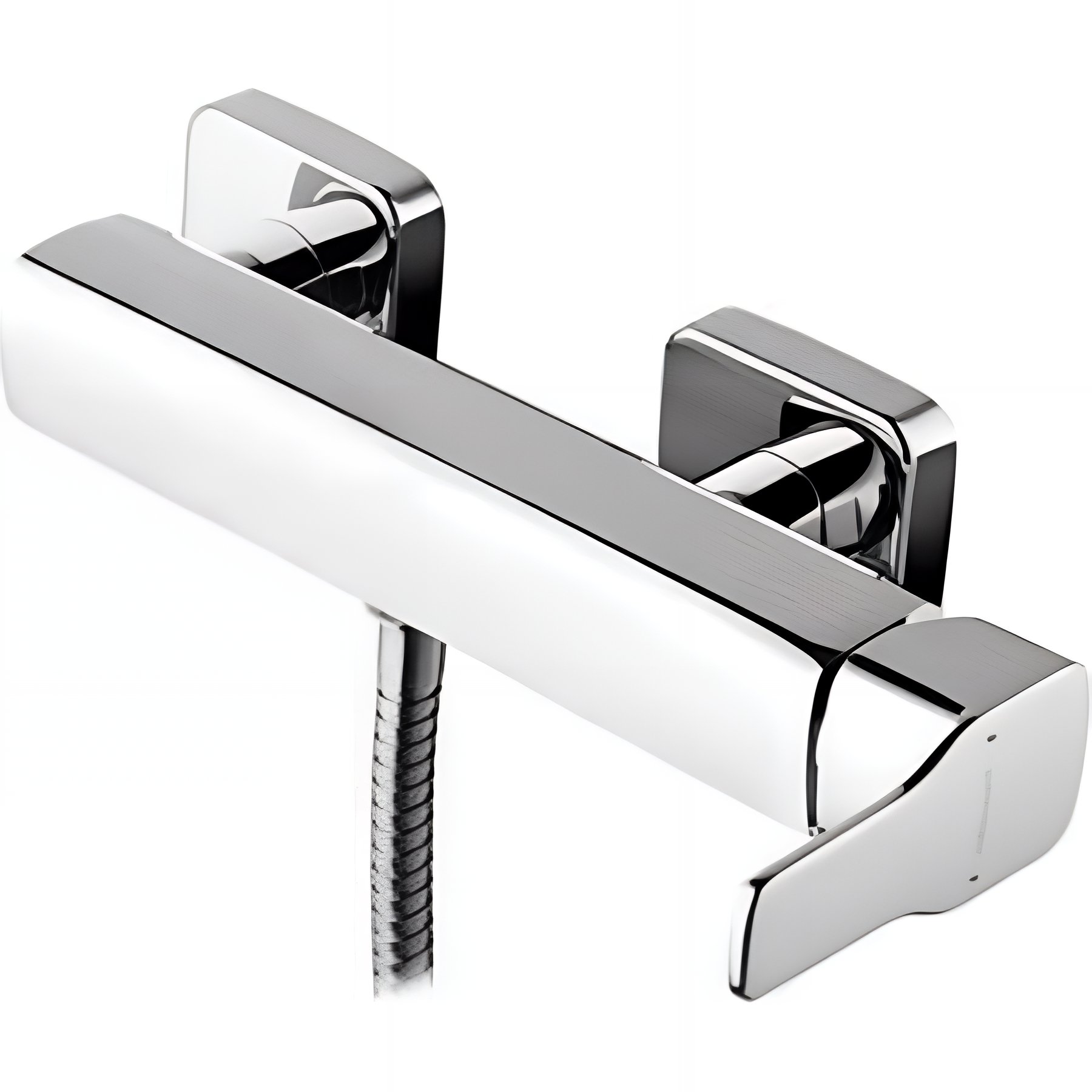 Mitigeur de douche mural poignée de commande latérale rosaces carrées SANINDUSA Advance chromé