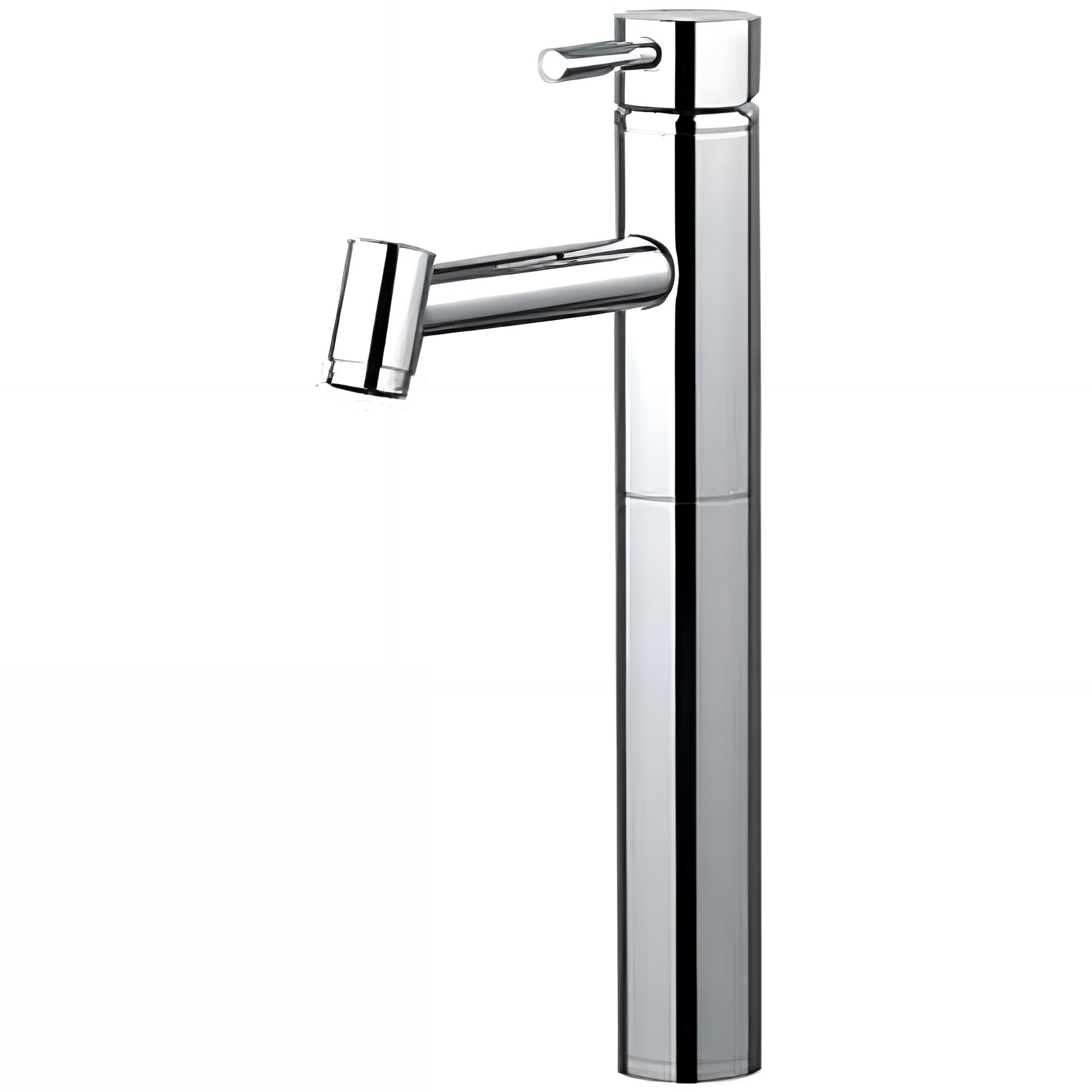 Mitigeur pour lavabo ou vasque corps haut pour pose sur plan SANINDUSA Tube chromé