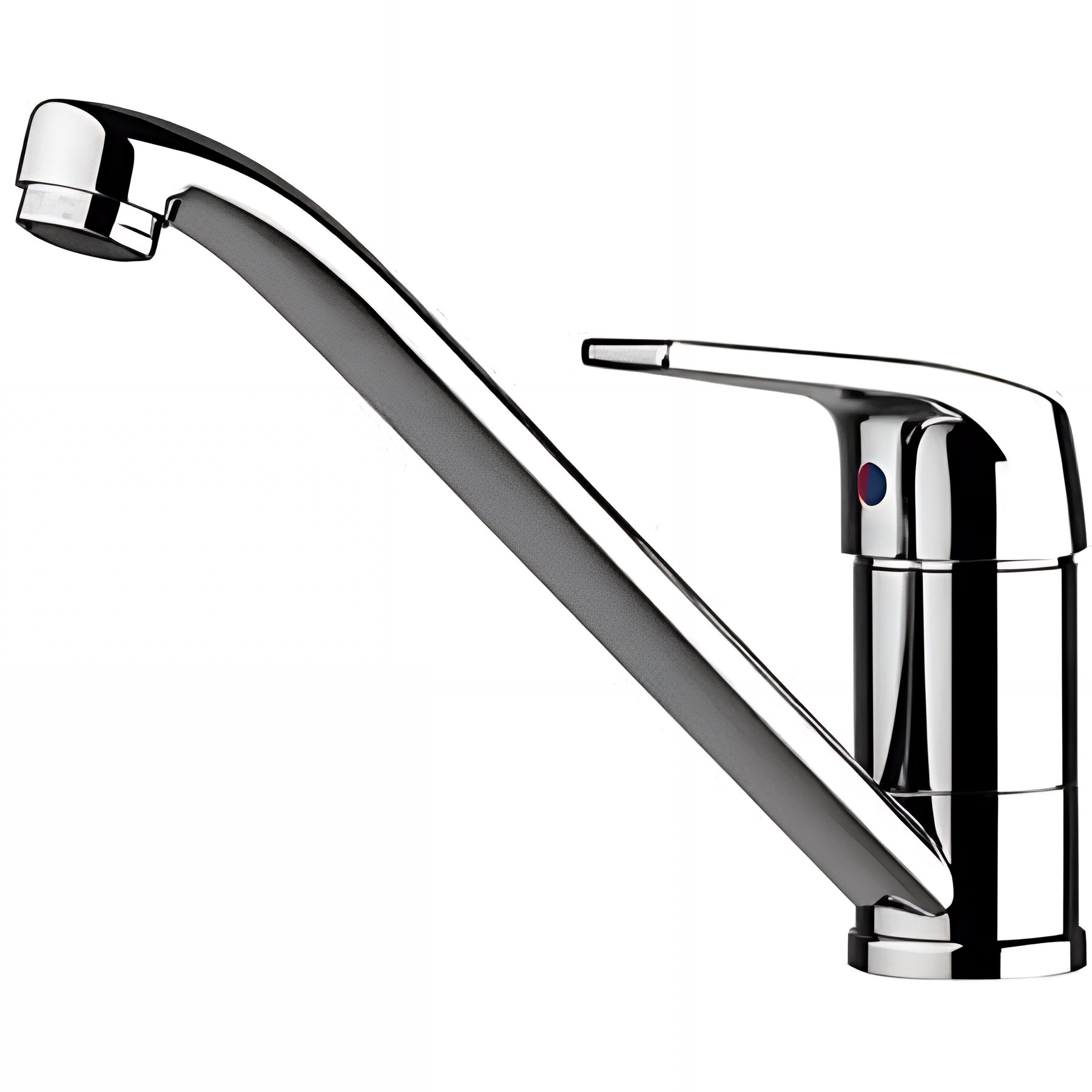 Mitigeur pour évier de cuisine à bec orientable SANINDUSA Easy chromé NF (convient aux marchés publics) systèmes Cold Open et Écospot inclus