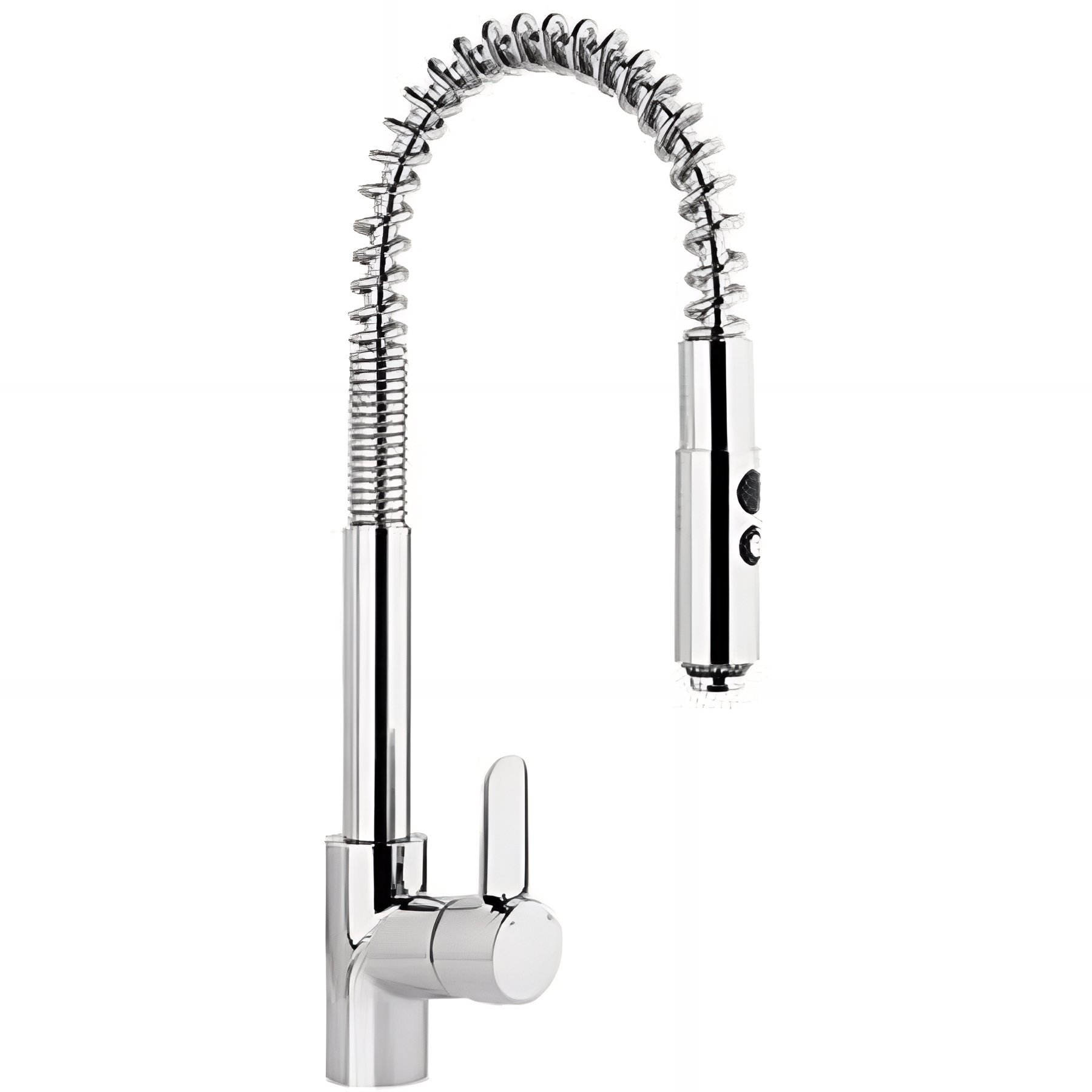 Mitigeur pour évier de cuisine SANINDUSA Torus avec douchette extractible a ressort chrome