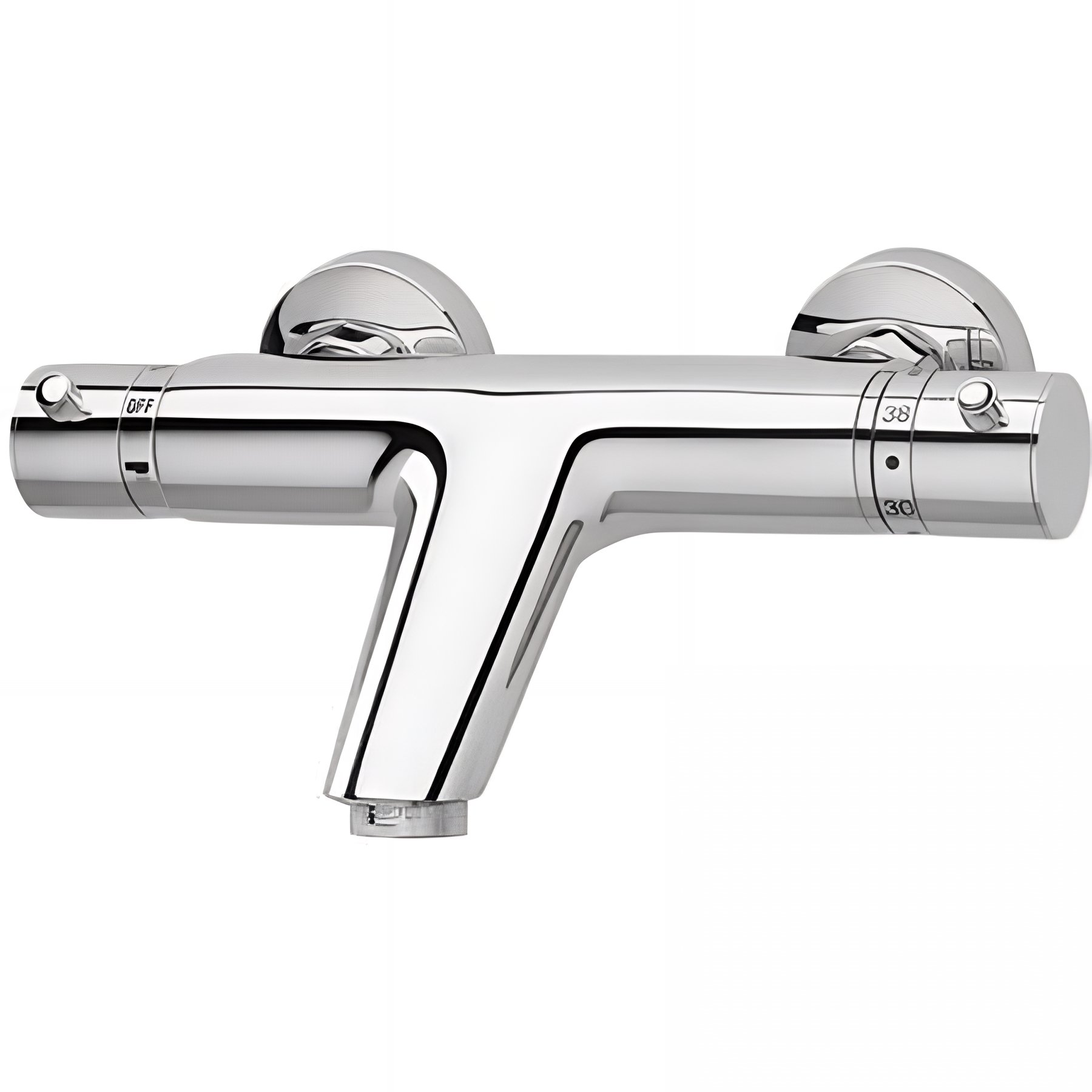 Pack mitigeur baignoire thermostatique mural SANINDUSA Torus chromé mitigeur livré avec flexible 1,70m douchette Oméga et support mural