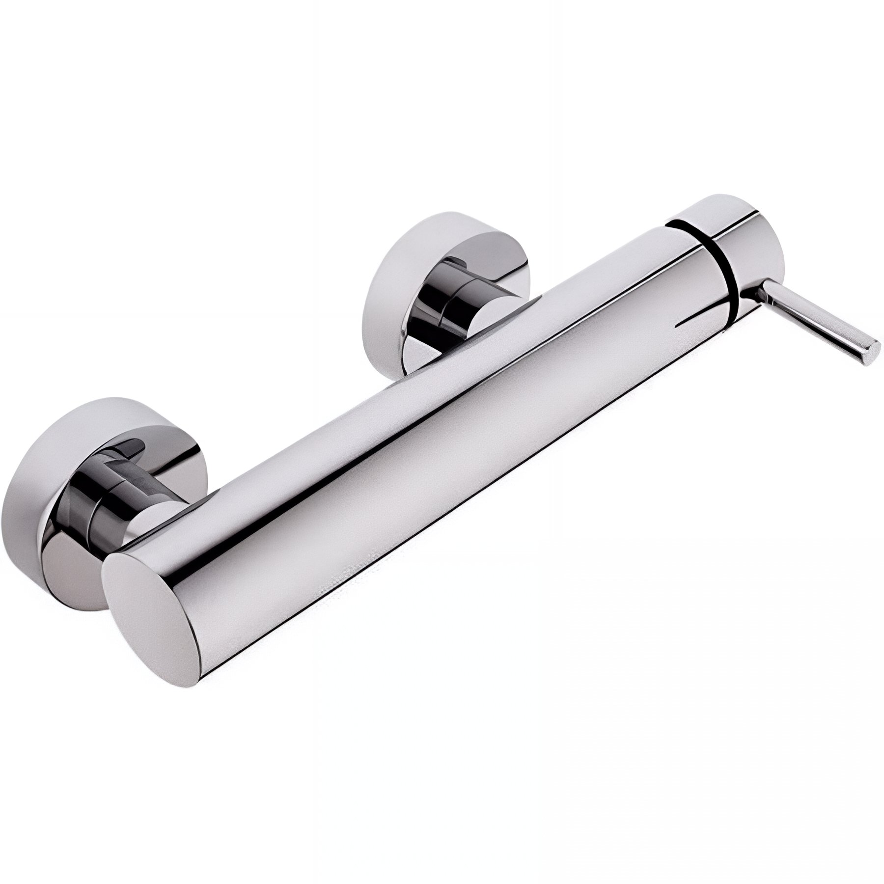 Mitigeur de douche épuré mural commande latérale SANINDUSA Icone chromé livré avec raccords excentrés et rosaces