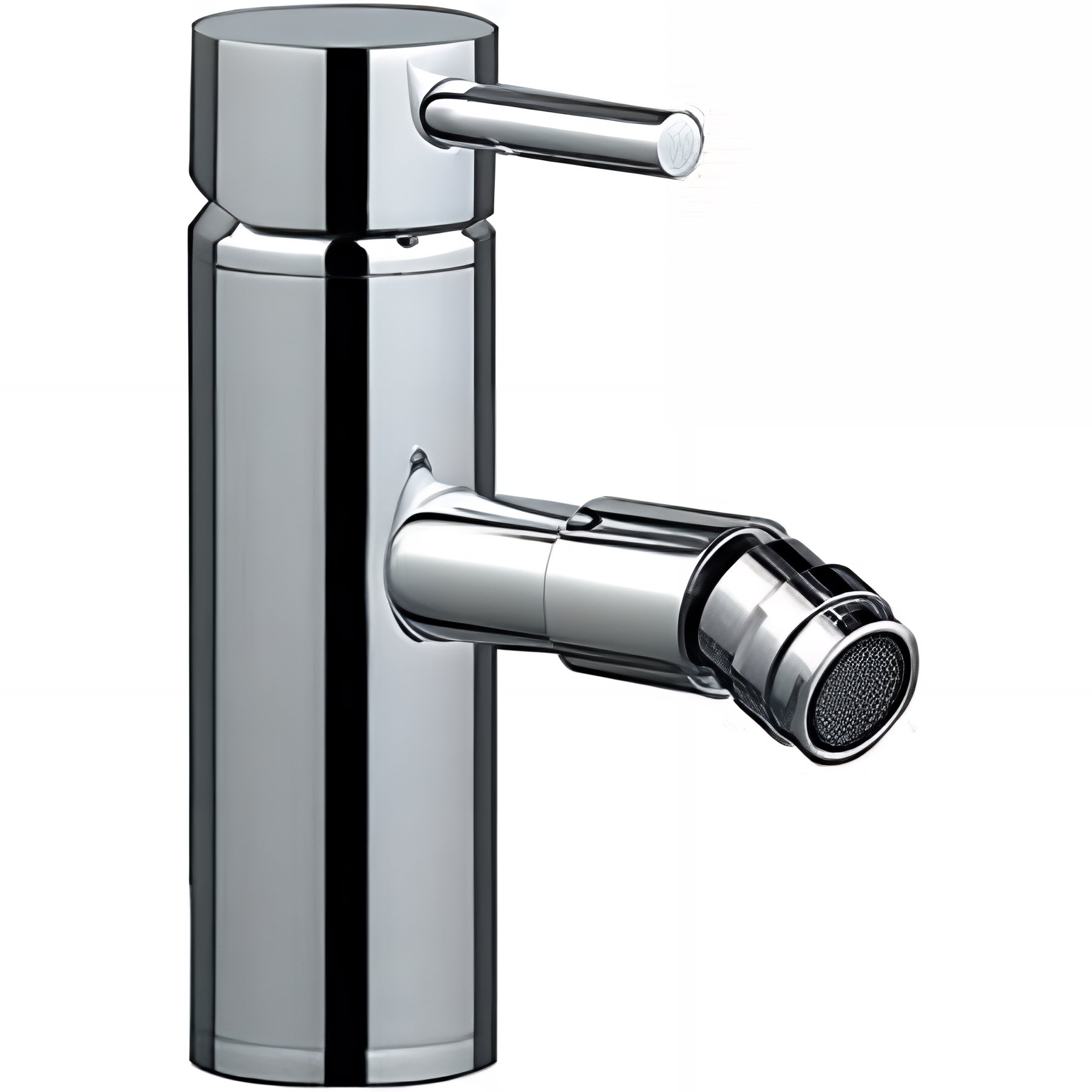 Mitigeur pour bidet bec contemporain mousseur Éco SANINDUSA Tube chromé livré avec 2 flexibles