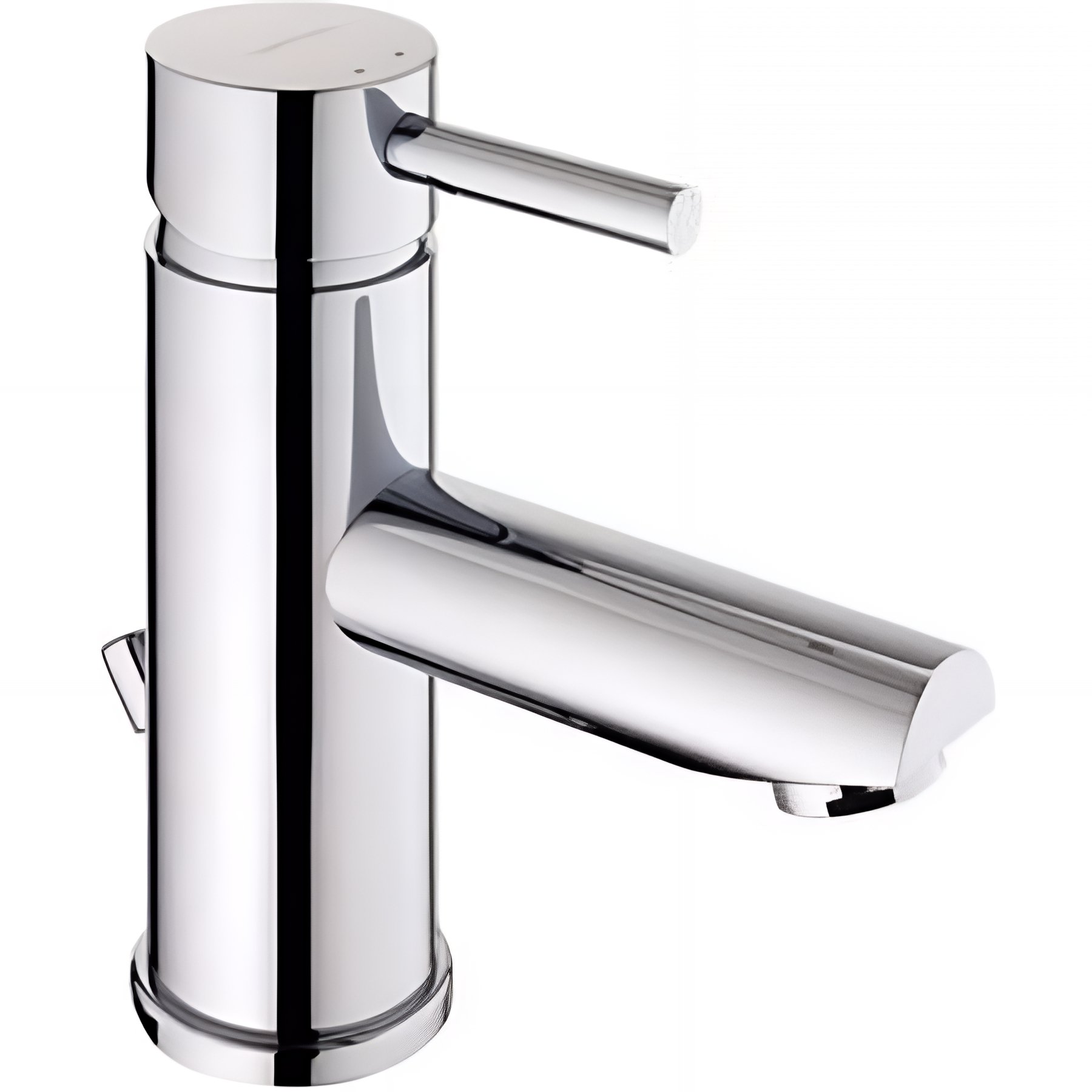 Mitigeur pour lavabo ou vasque bec contemporain mousseur Éco SANINDUSA Icone Éco chromé livré avec 2 flexibles et son vidage à tirette