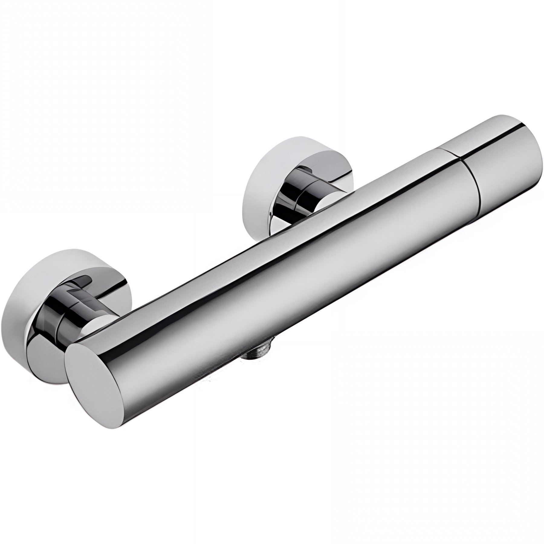 Mitigeur de douche mural épuré SANINDUSA Single chromé livré avec raccords excentrés et rosaces de finition