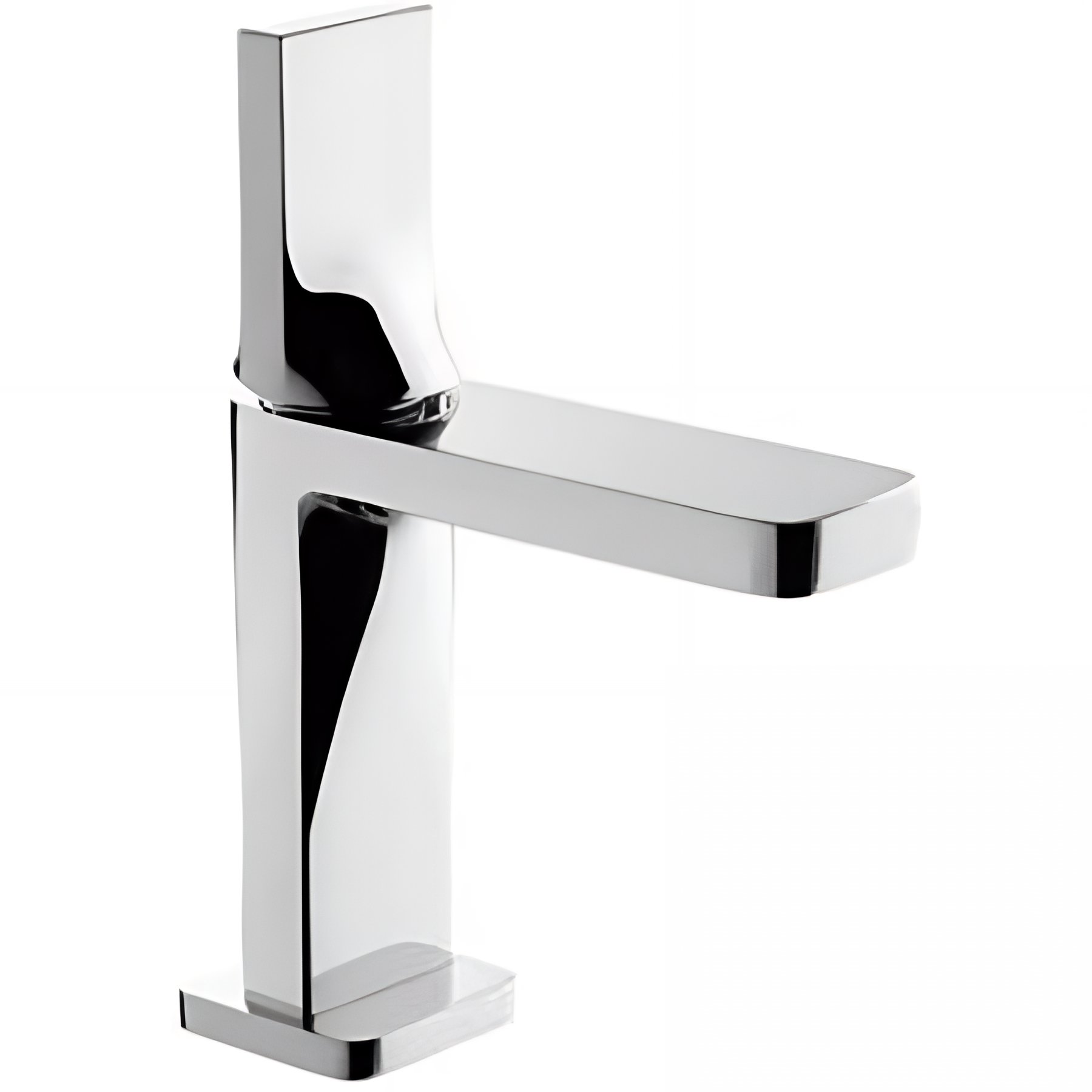 Mitigeur pour lavabo ou vasque design plat épuré contemporain SANINDUSA Line 42 chromé livré avec 2 flexibles