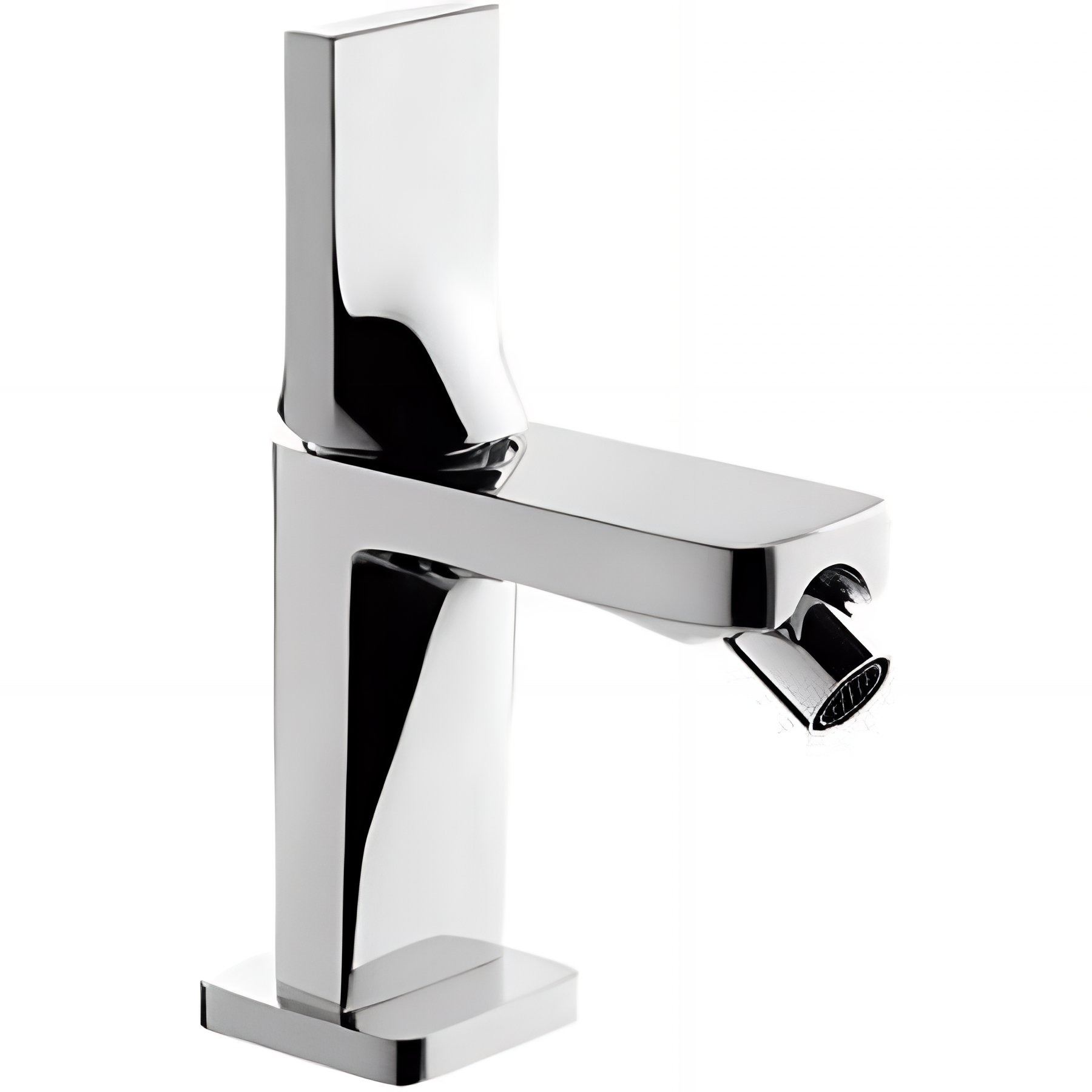 Mitigeur bidet design plat épuré contemporain SANINDUSA Alfa Line 42 chromé livré avec 2 flexibles