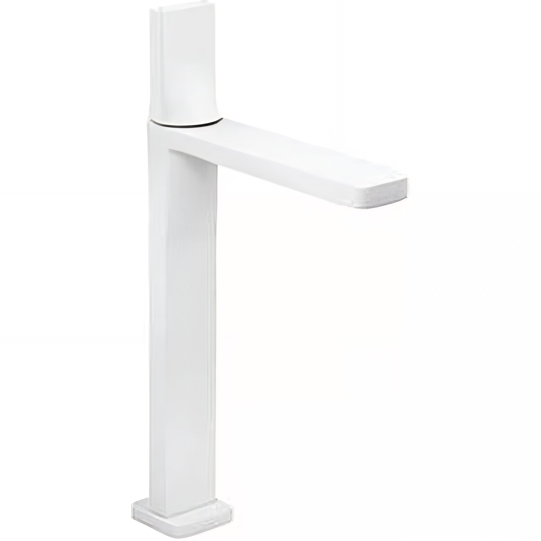 Mitigeur pour lavabo ou vasque corps haut pose sur plan design plat épuré contemporain SANINDUSA Line 42 couleur blanc et chrome    