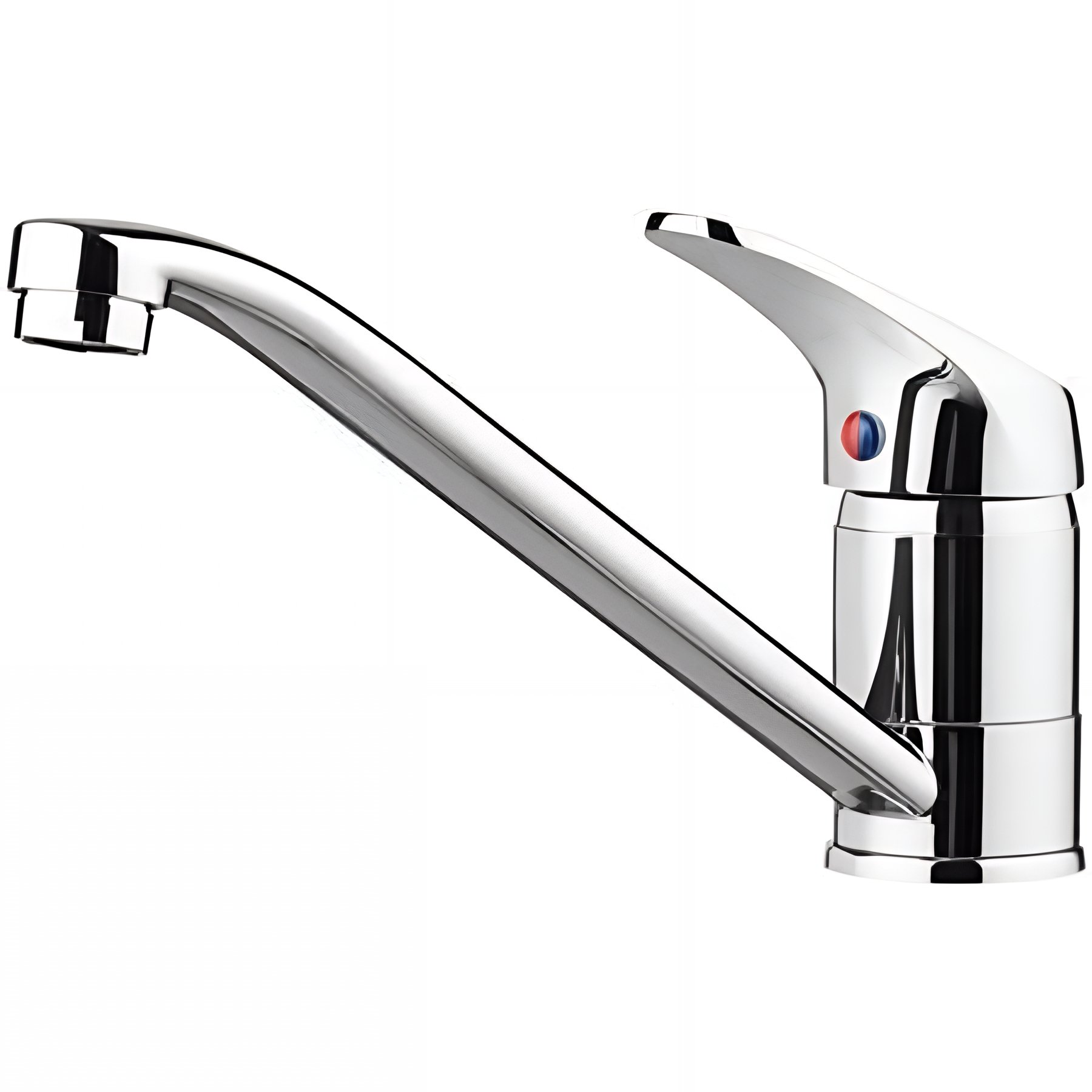 Mitigeur pour évier de cuisine SANINDUSA Cetus Basic chromé avec bec orientable livré avec 2 flexibles