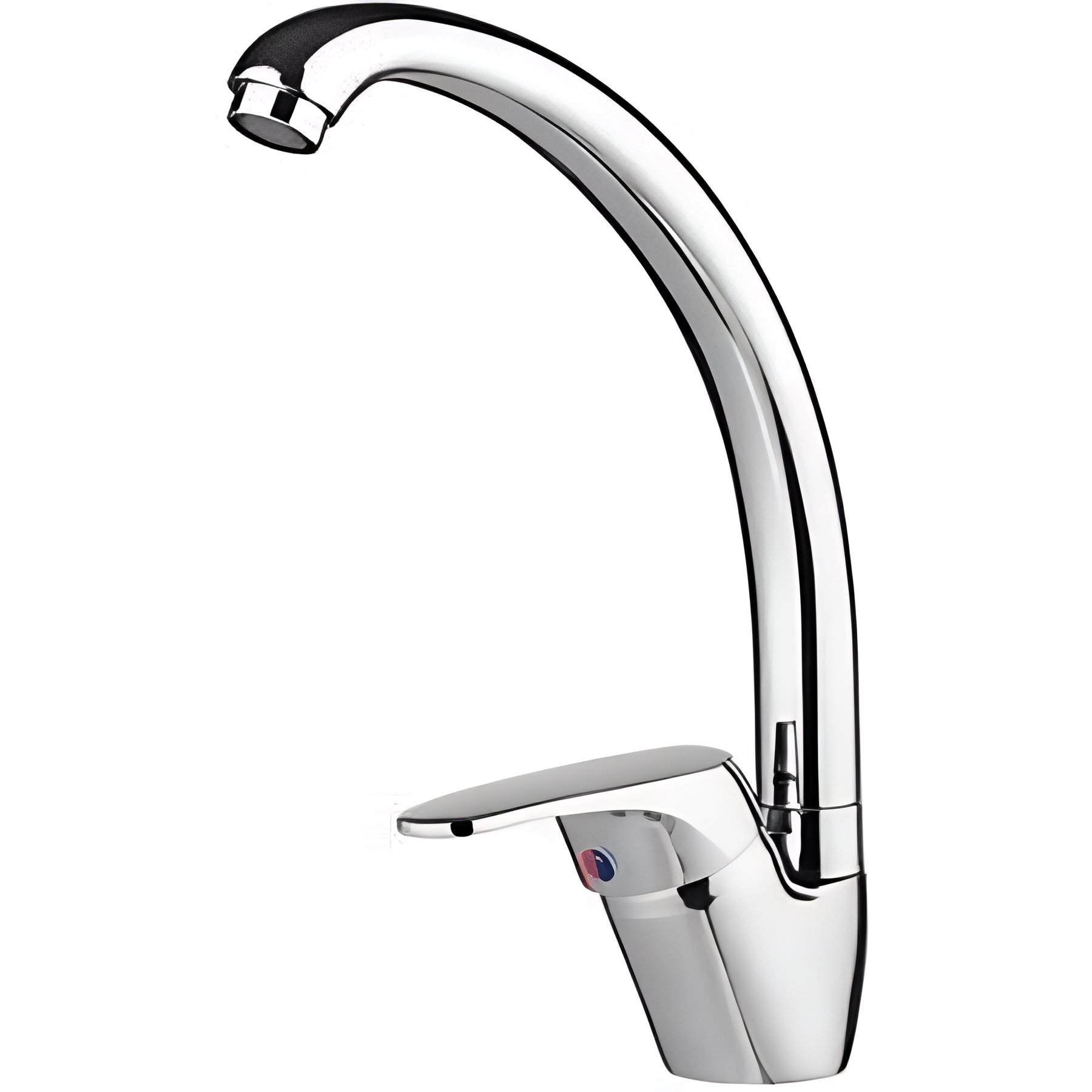 Mitigeur pour évier de cuisine bec haut pivotant SANINDUSA Cetus Basic chromé livré avec 2 flexibles