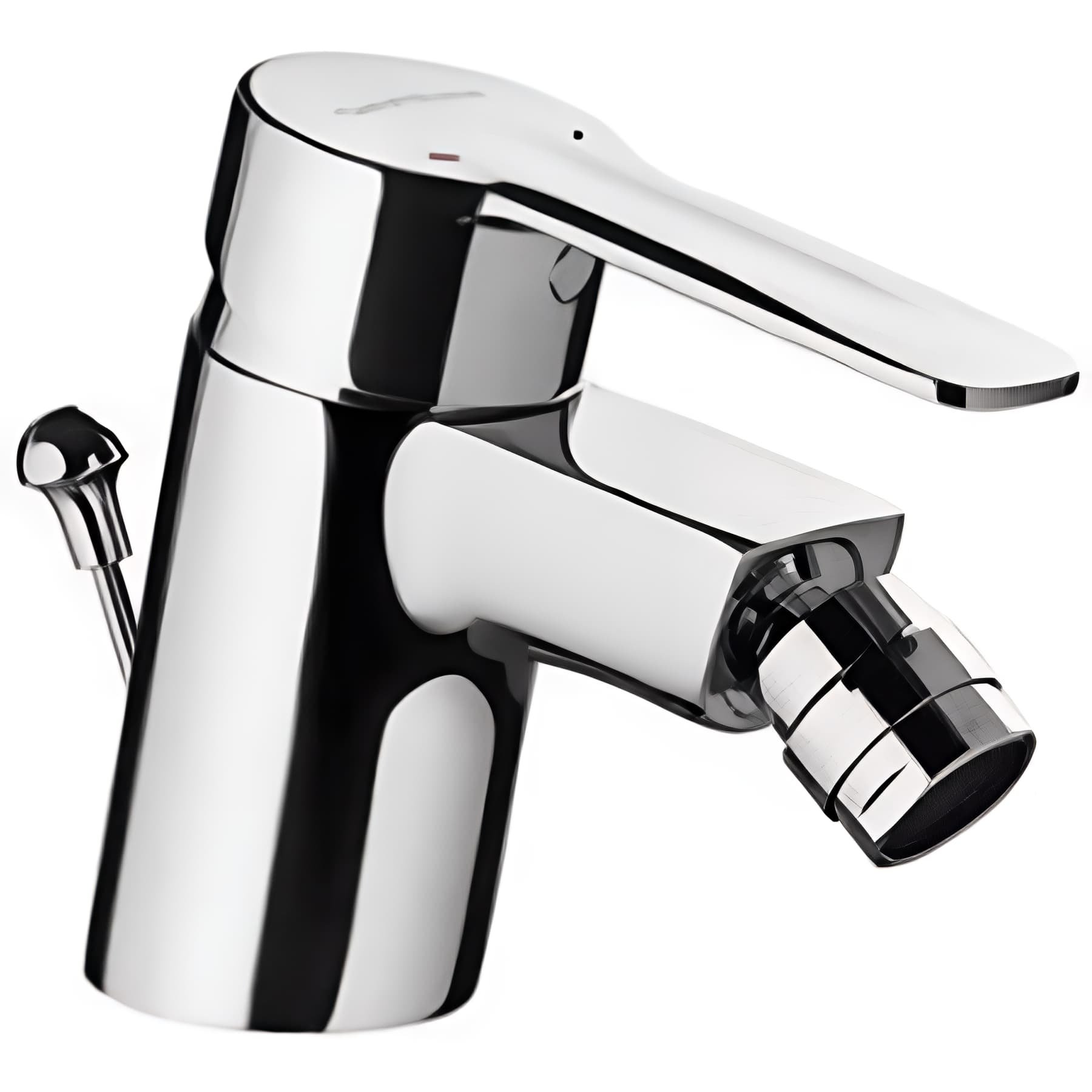 Mitigeur pour bidet mousseur orientable SANINDUSA Alfa Start chromé livré avec 2 flexibles et son vidage à tirette