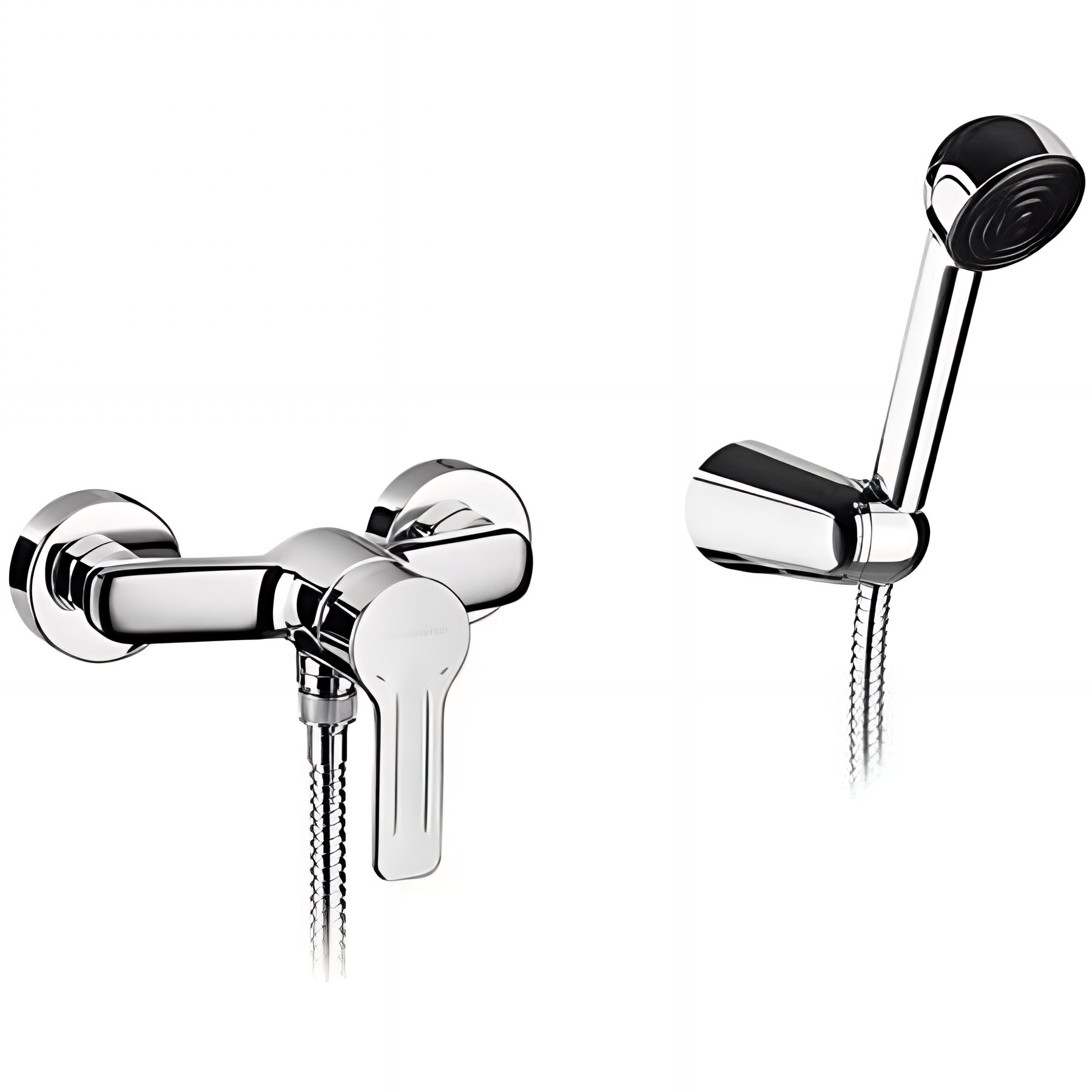 Pack mitigeur de douche mural SANINDUSA Start chromé mitigeur livré avec flexible 1,75m douchette Mixa et support mural