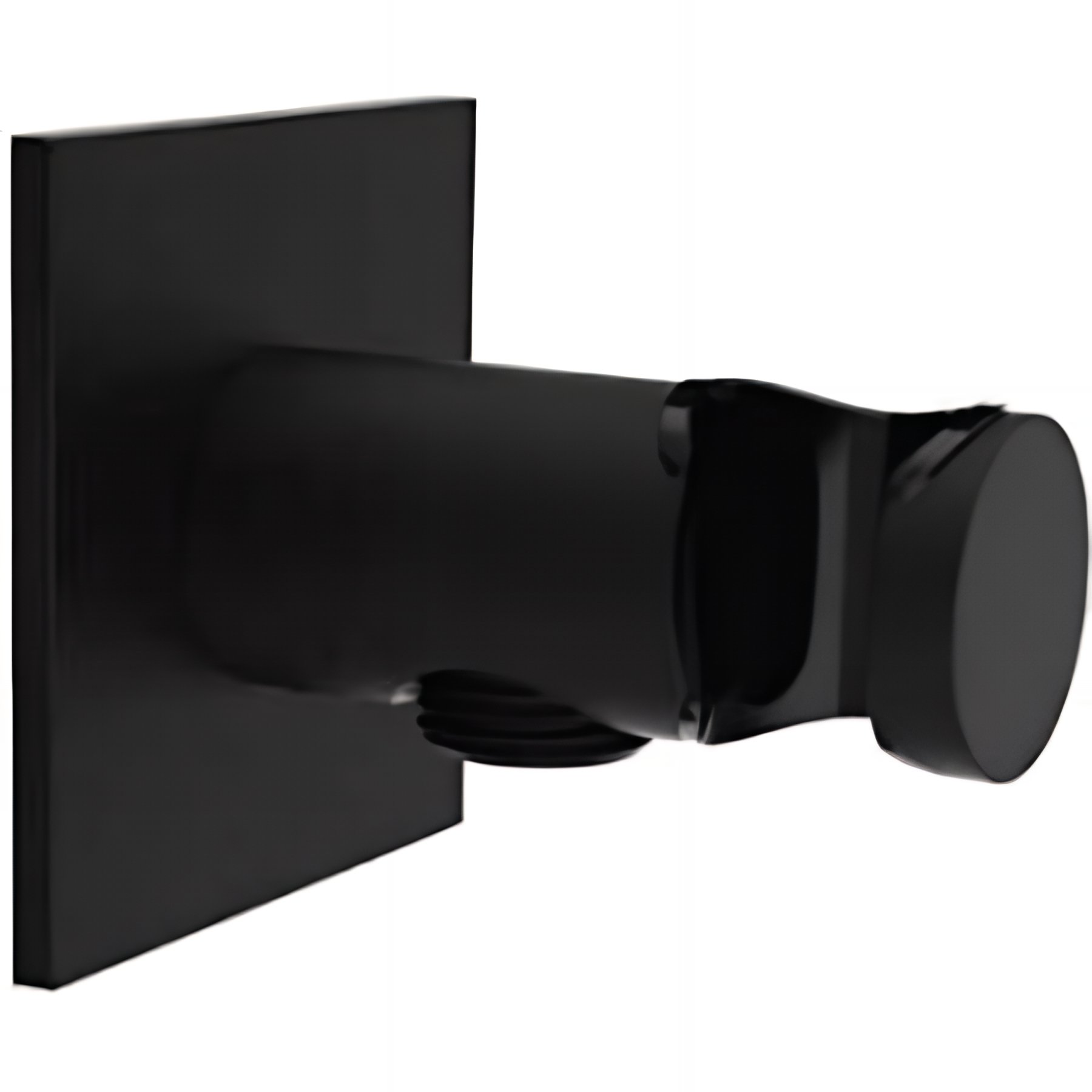 Sortie de douche murale entrée d'eau 1/2 raccord pour flexible 1/2 et support douchette SANINDUSA Essenza couleur noir rosace carrée