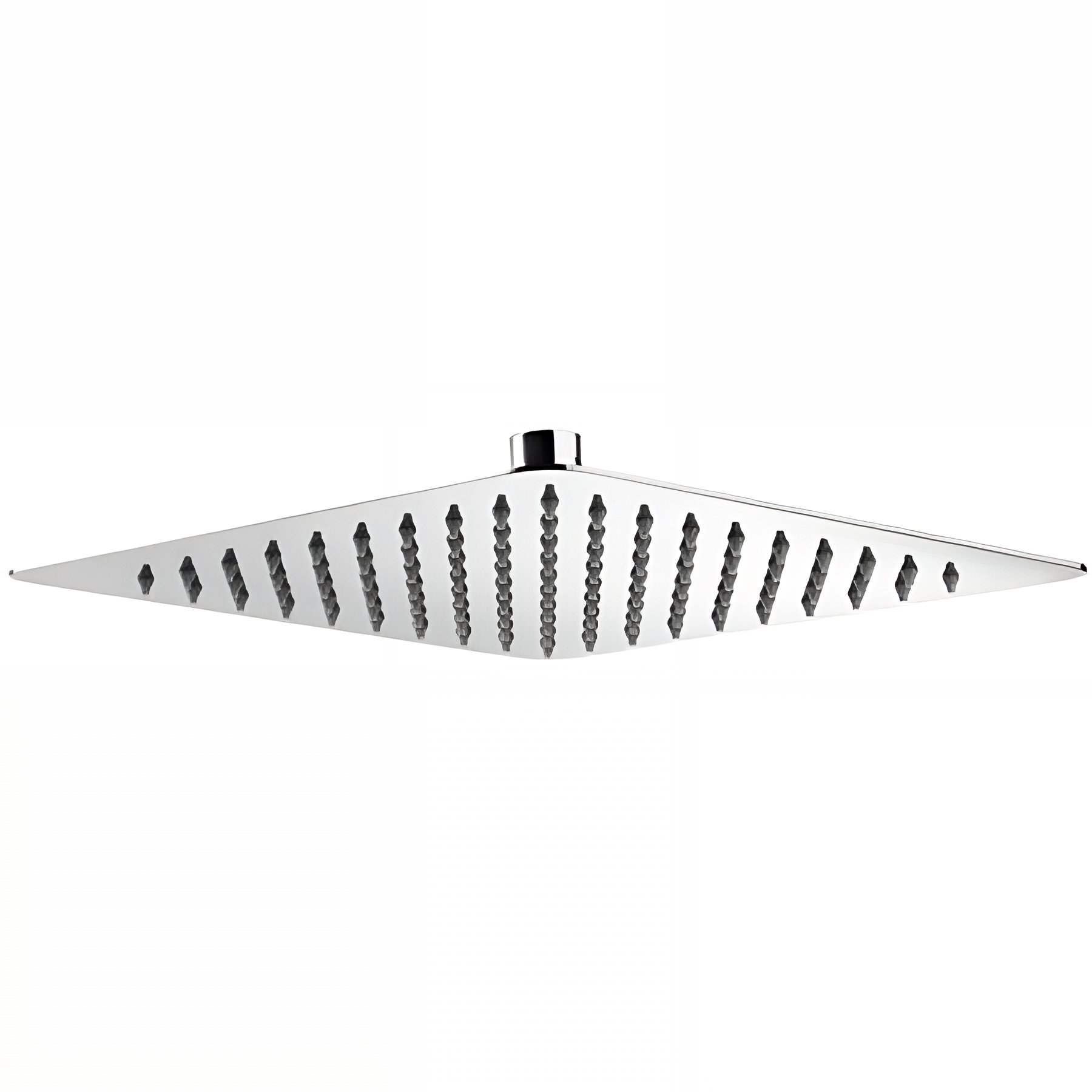 Pomme de douche haute carrée inox 20x20cm chromée sorties d'eau en silicone anti-calcaire SANINDUSA 200 Essenza chromé