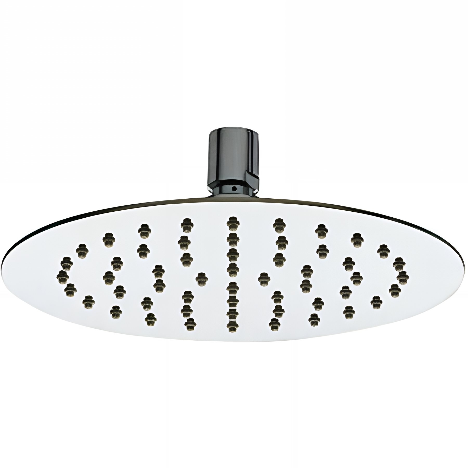 Pomme de douche haute inox ronde diamètre 25cm sorties d'eau en silicone anti-calcaire SANINDUSA Aera 250 chromé