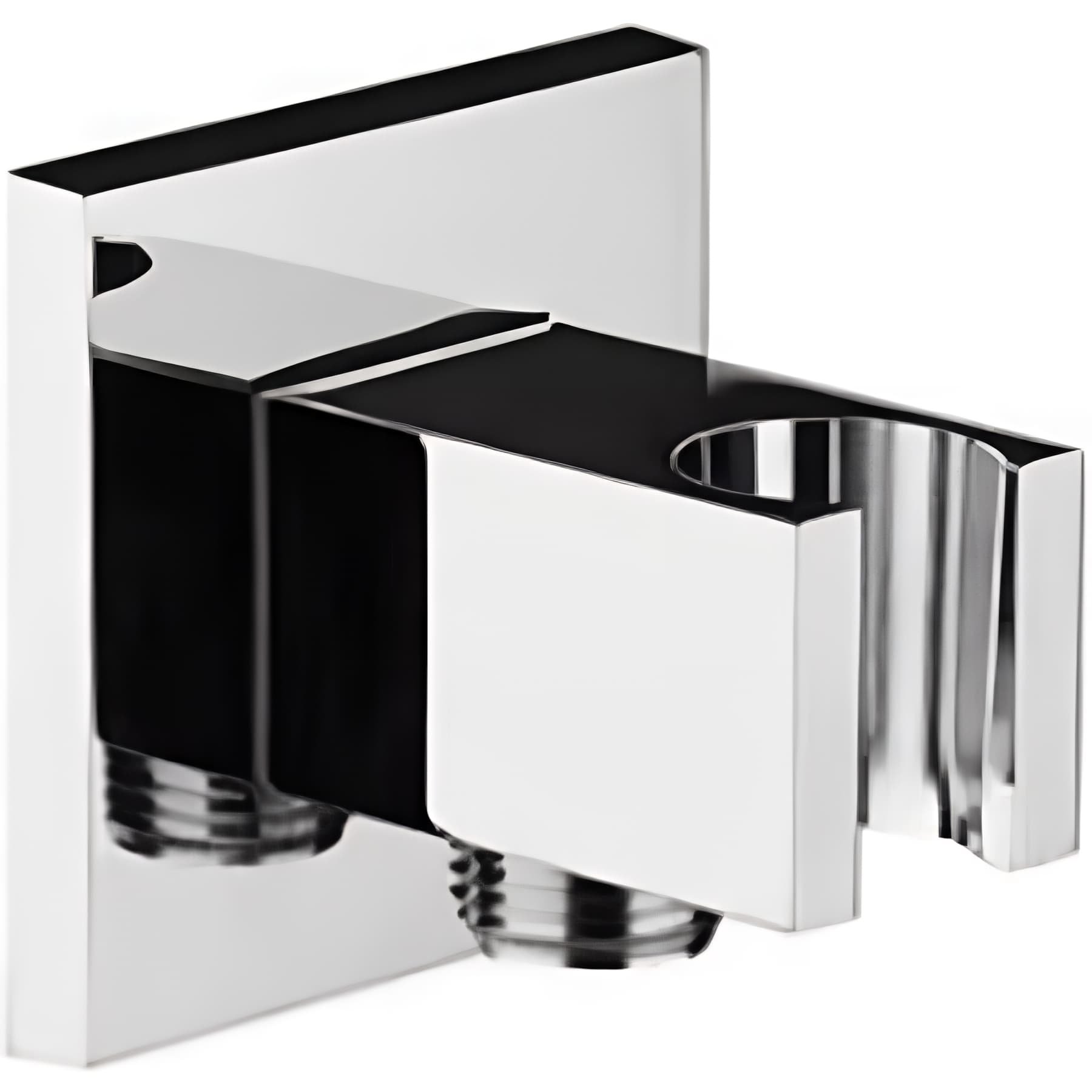Sortie de douche murale entrée d'eau 1/2 raccord pour flexible 1/2 et support douchette SANINDUSA chromé rosace carrée