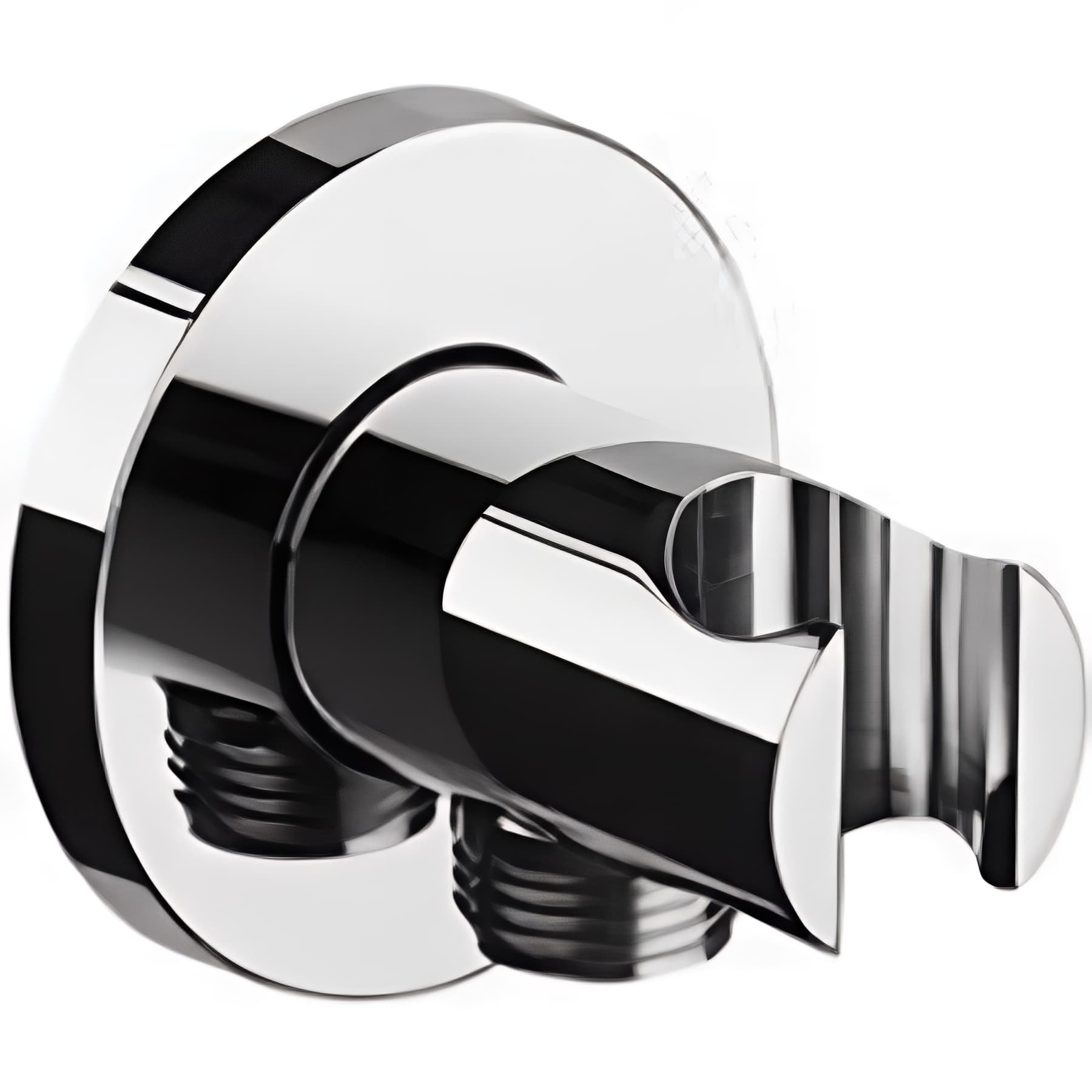 Sortie de douche murale entrée d'eau 1/2 raccord pour flexible 1/2 et support douchette SANINDUSA chromé rosace ronde