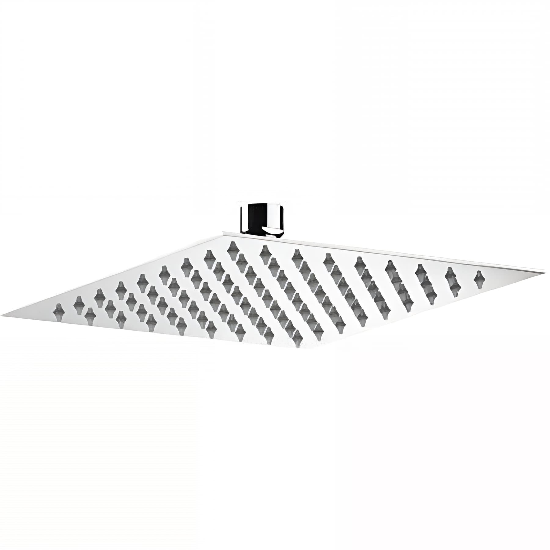 Pomme de douche haute carrée inox 20x20cm chromée sorties d'eau en silicone anti-calcaire SANINDUSA Plan 200 chromé