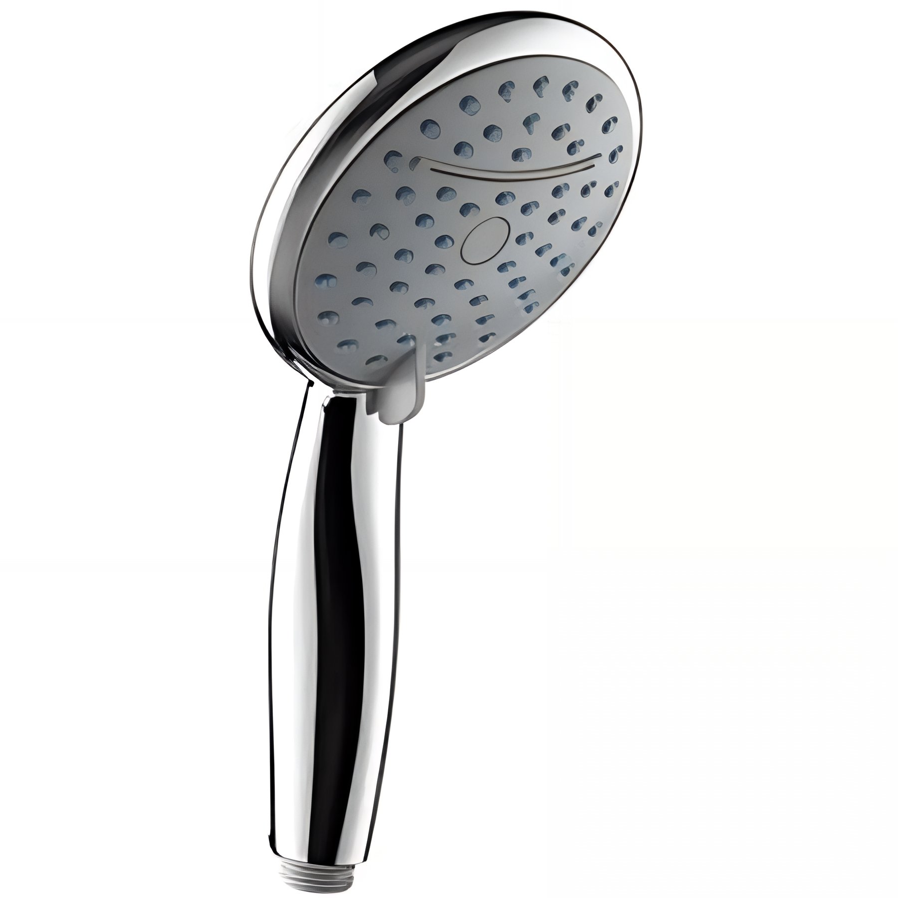 Douchette ronde 2 jets effet pluie et effet cascade diamètre 10,5cm sorties d'eau en silicone anti-calcaire SANINDUSA Play 105 chromé