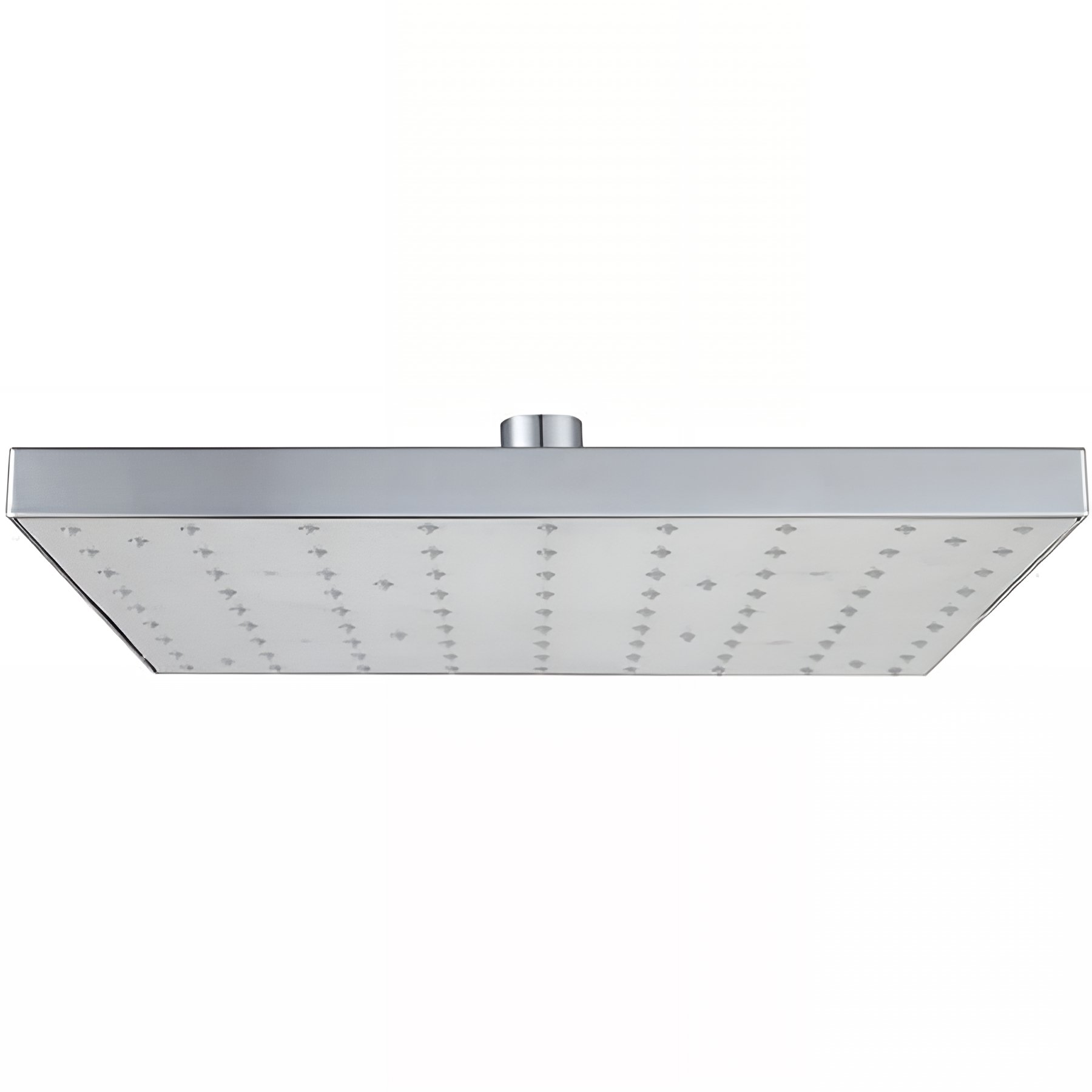 Pomme de douche haute carrée 25x25cm inox laiton et ABS sorties d'eau en silicone anti-calcaire SANINDUSA Quadra chromé