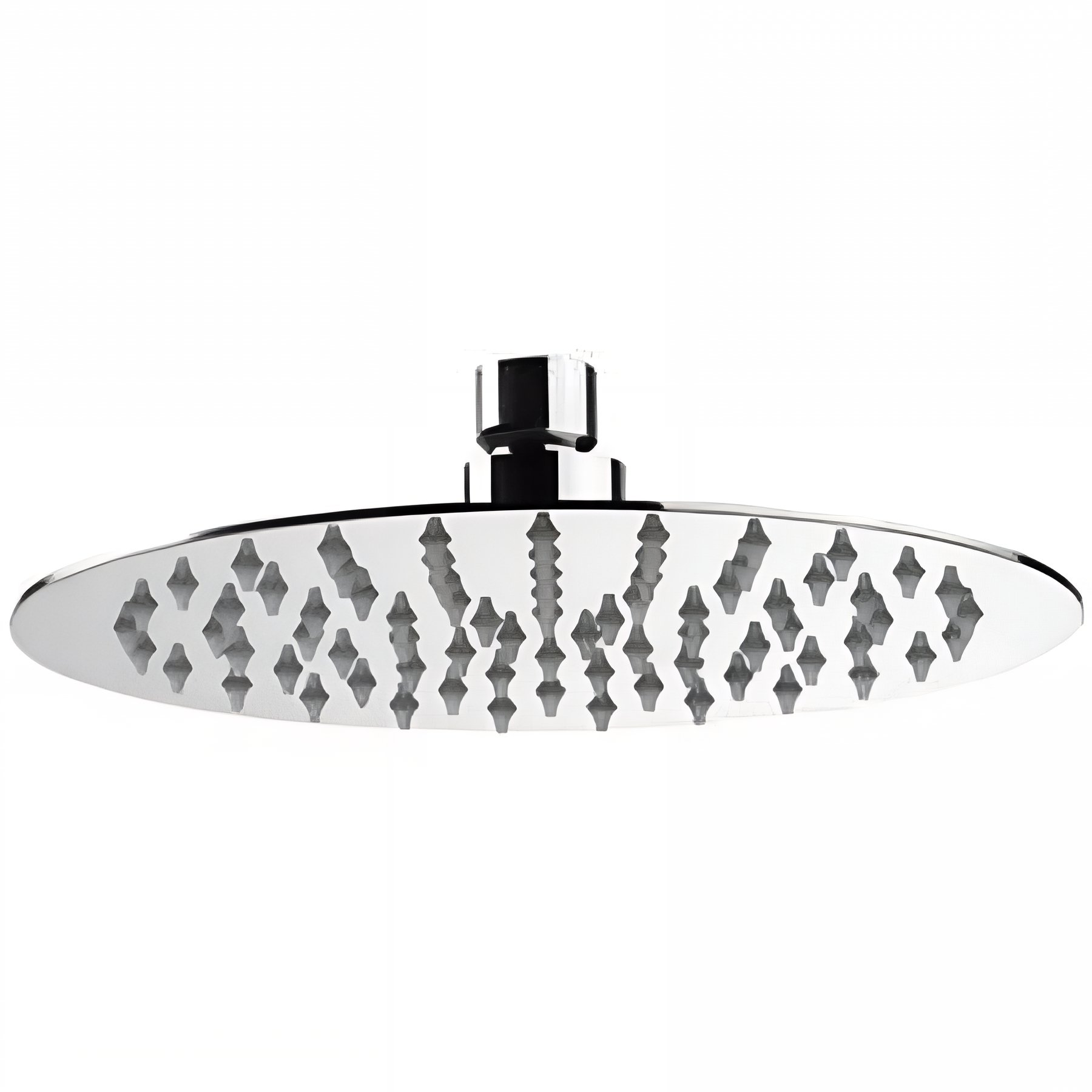 Pomme de douche haute ronde inox diamètre 20cm sorties d'eau en silicone anti-calcaire SANINDUSA Duo 200 chromé