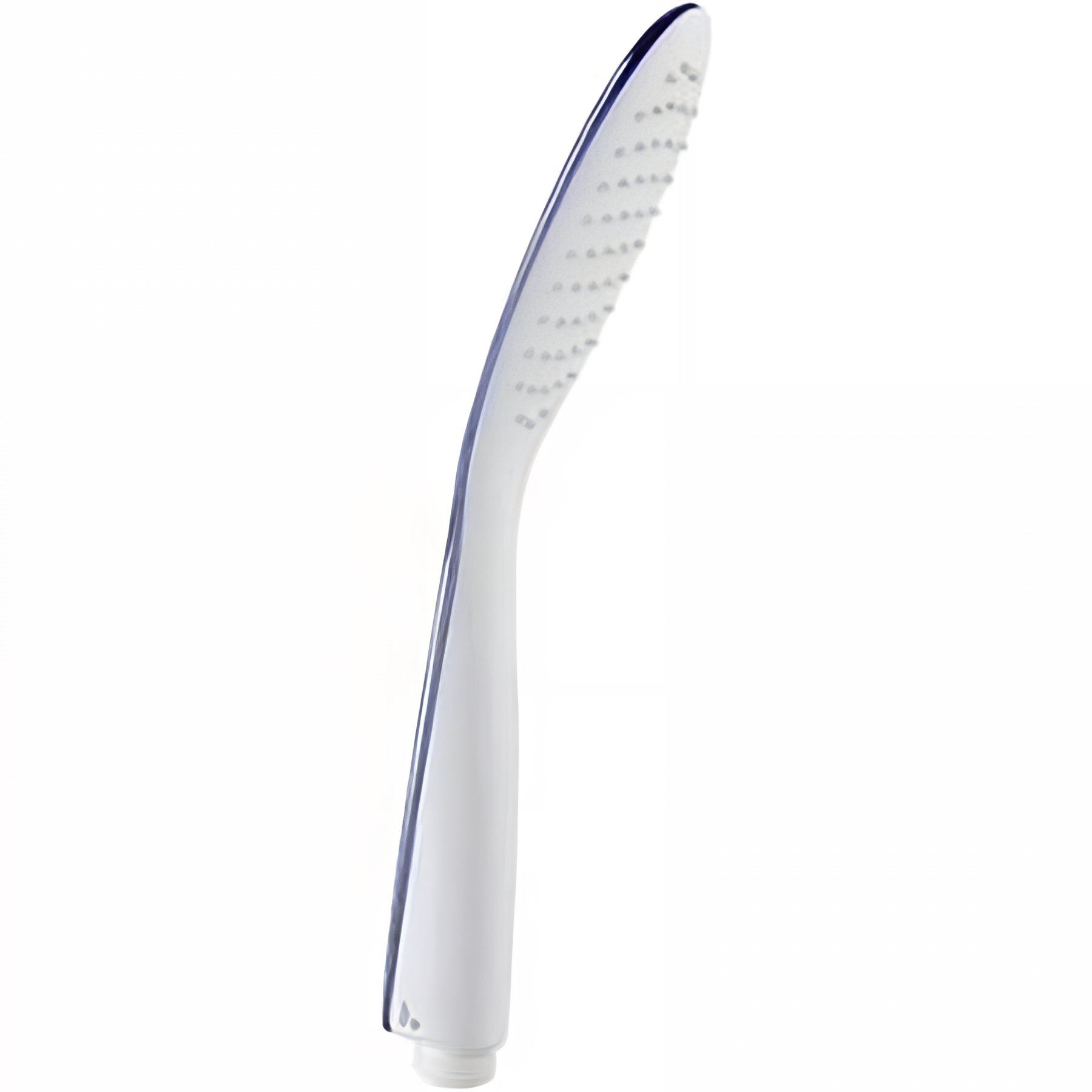 Douchette 1 jet sorties d'eau anticalcaire en silicone profilé bleu SANINDUSA One blanc et chrome