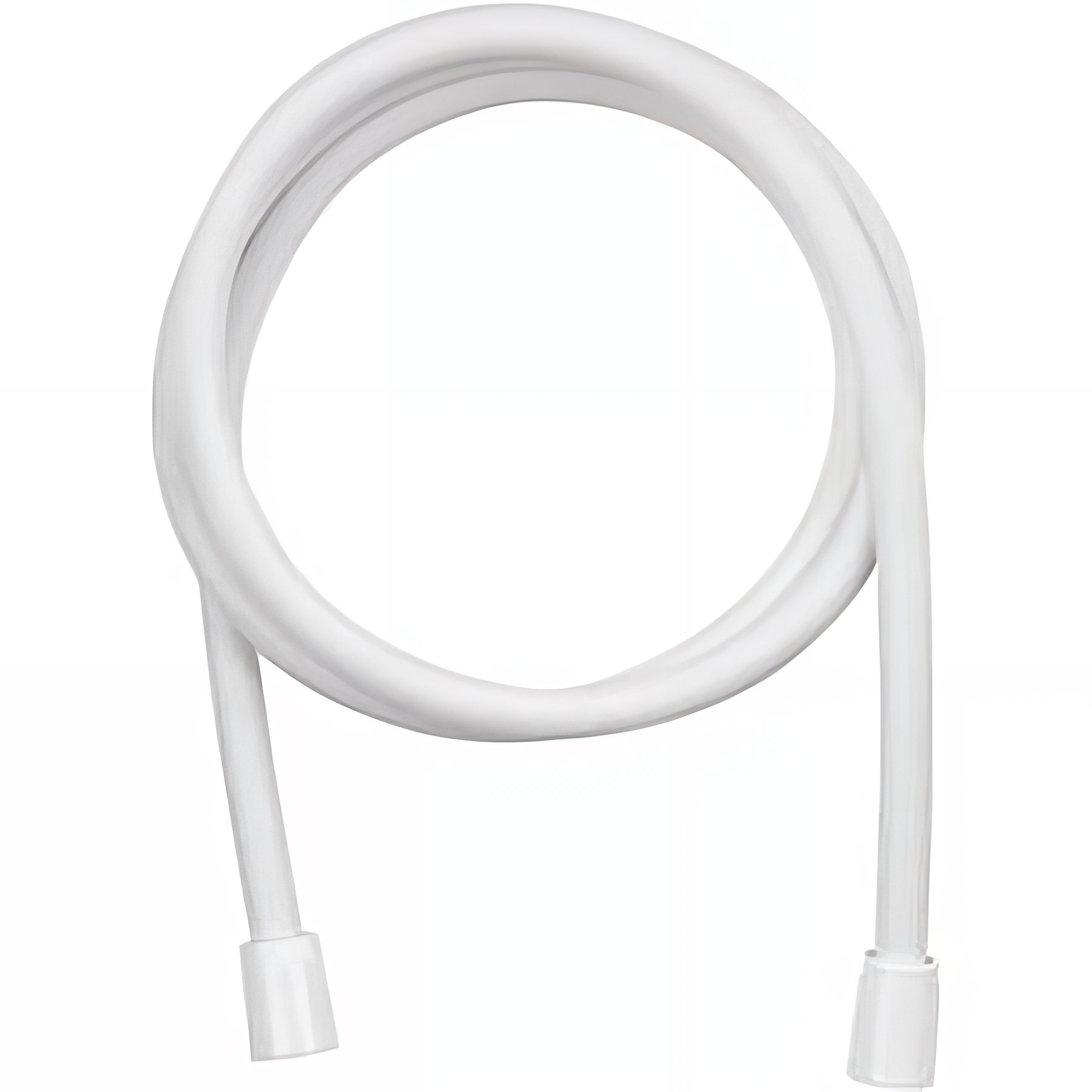 Flexible de douche blanc 1,75m lisse système anti-torsion bilatéral 2 embouts standards 1/2 sertis SANINDUSA Duo 175 blanc et chrome