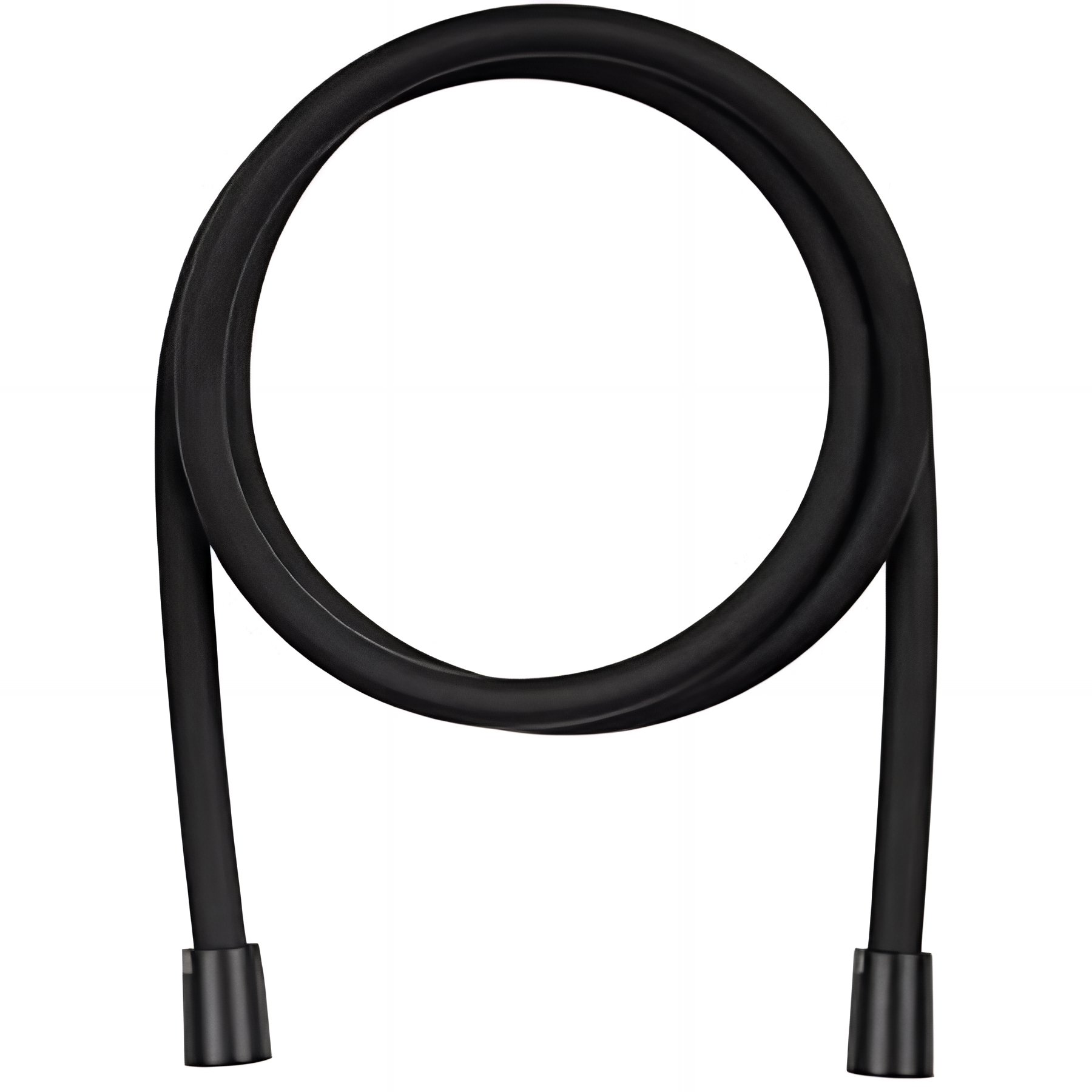 Flexible de douche noir 1,75m lisse système anti-torsion bilatéral 2 embouts standards 1/2 sertis SANINDUSA Duo 175 noir et chrome